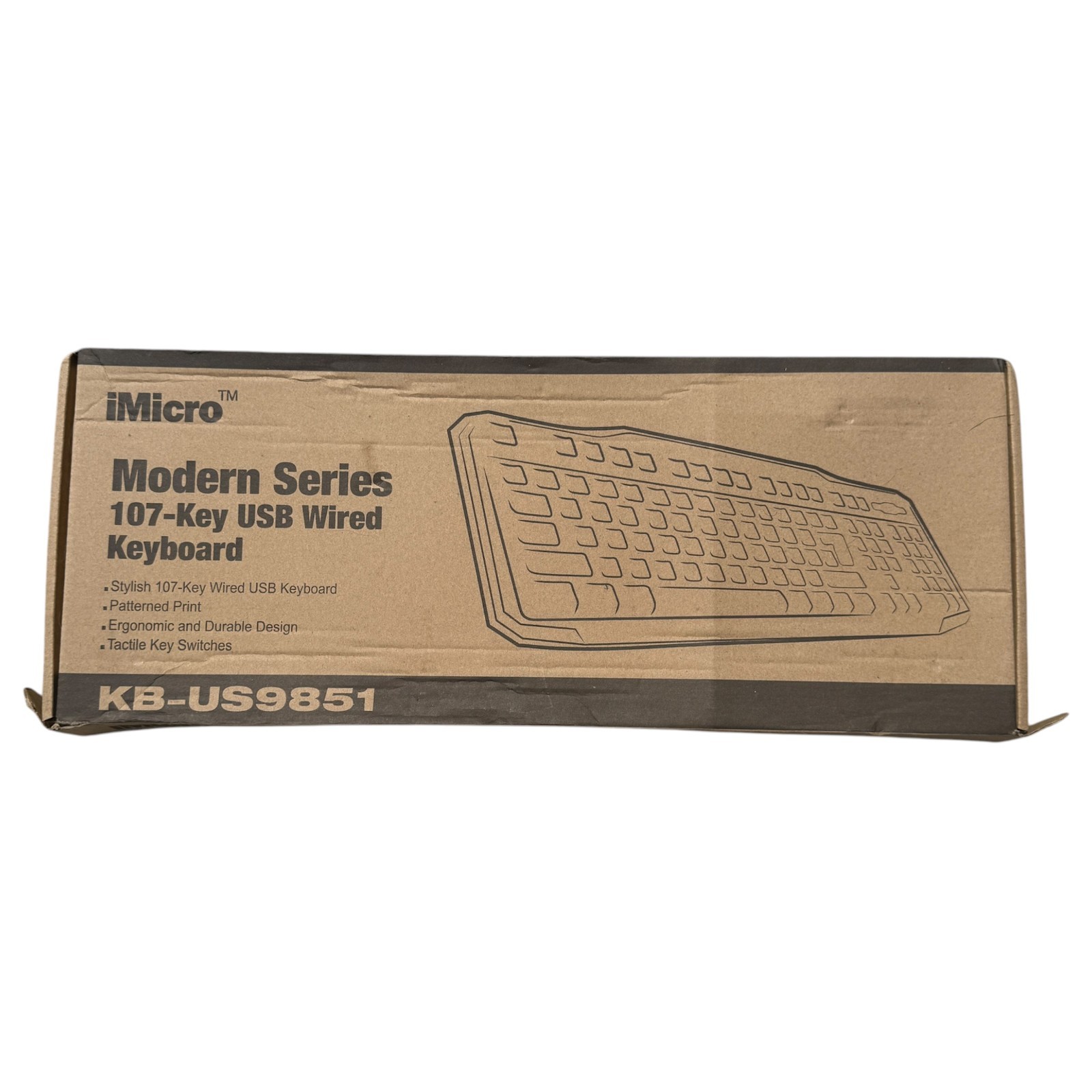 iMicro Modern Series KB-US9851 Ergonomic Durable 107-Key USB Wired Keyboard