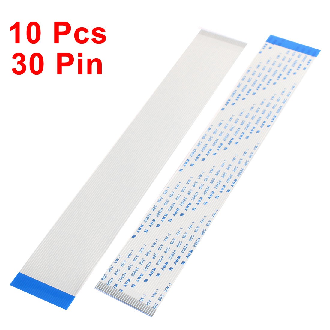 10Pcs 200mm FFC Cable B Type 1.0mm Pitch 30Pin Flexible Flat Cable