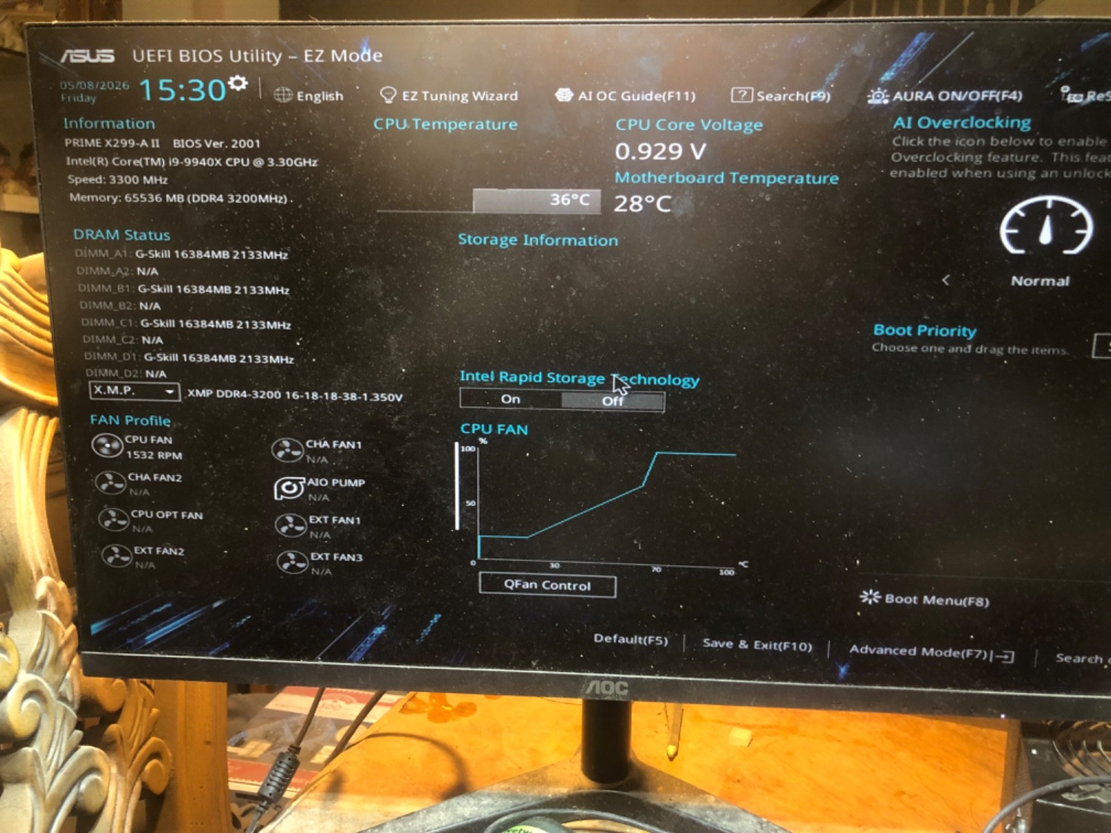 ASUS PRIME X299-A II LGA 2066, Intel Motherboard Intel 9940X  Gskill 64GBs