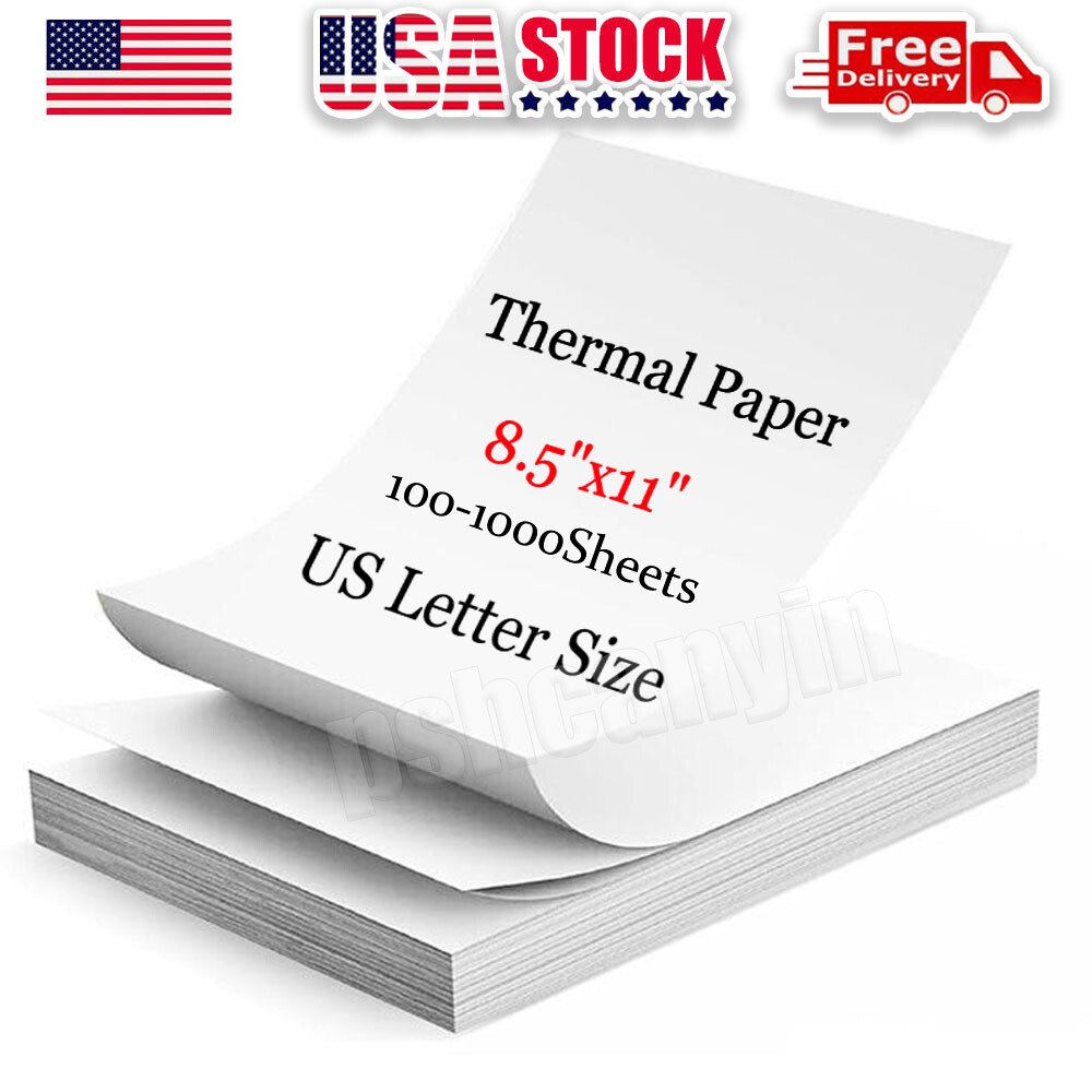 100-1000x 8.5x11" Folded A4 Thermal Continuous Paper For M08F M832 Hprt Printer