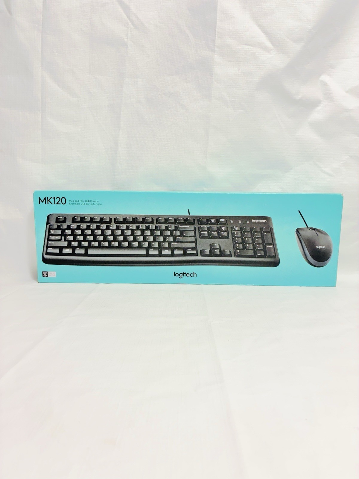 920-002565 New Logitech MK120 Wired USB Keyboard and Mouse, Black