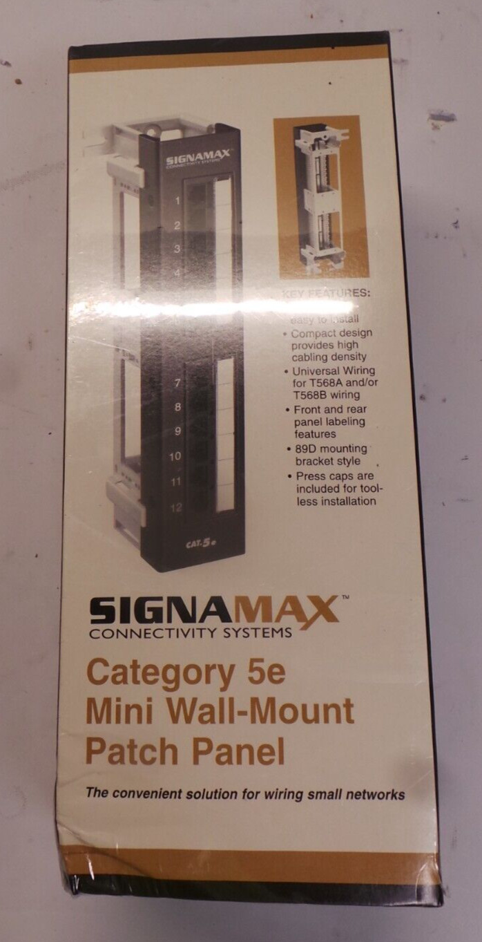 Signamax 12458M CAT5E 12 Port Mini Patch Panel BRAND NEW SEALED BOX