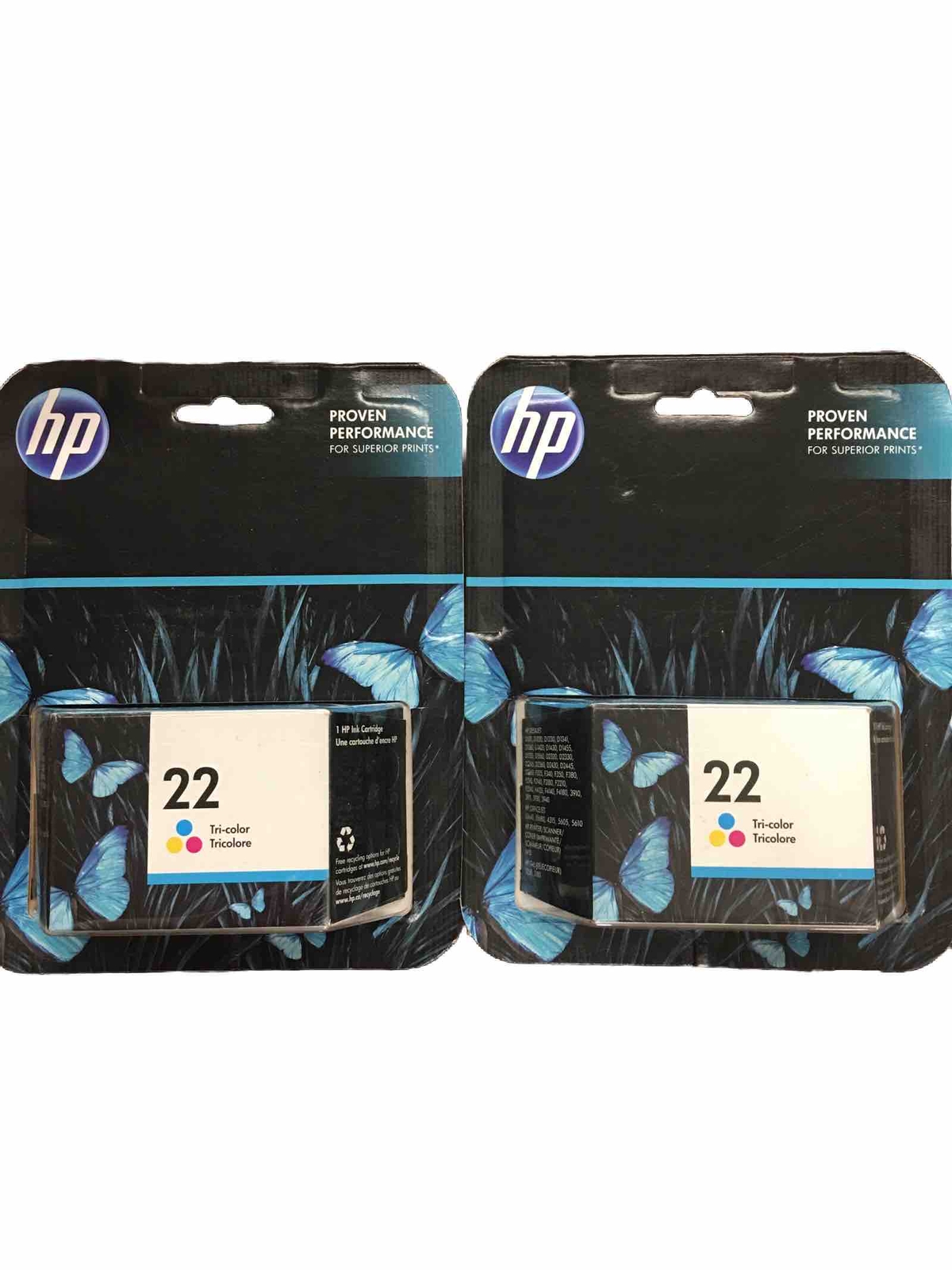 2 Pack HP Printer Ink Tri-Color Tricolore Cartridge 22 Dated Jan 2018