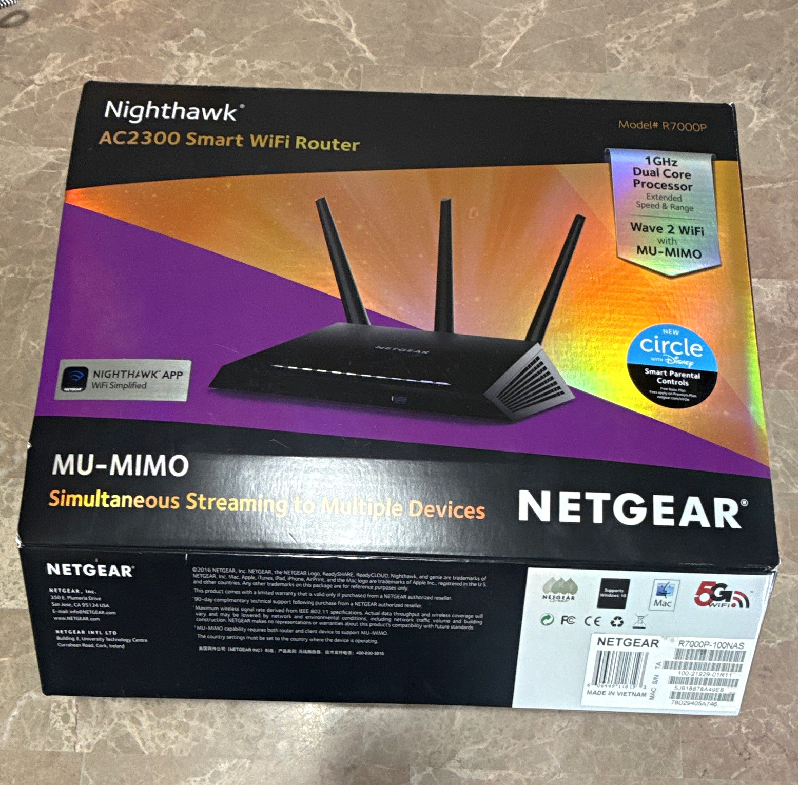 NETGEAR Nighthawk R7000P AC2300 Dual-Band MU-MIMO WiFi Router, 4-Port