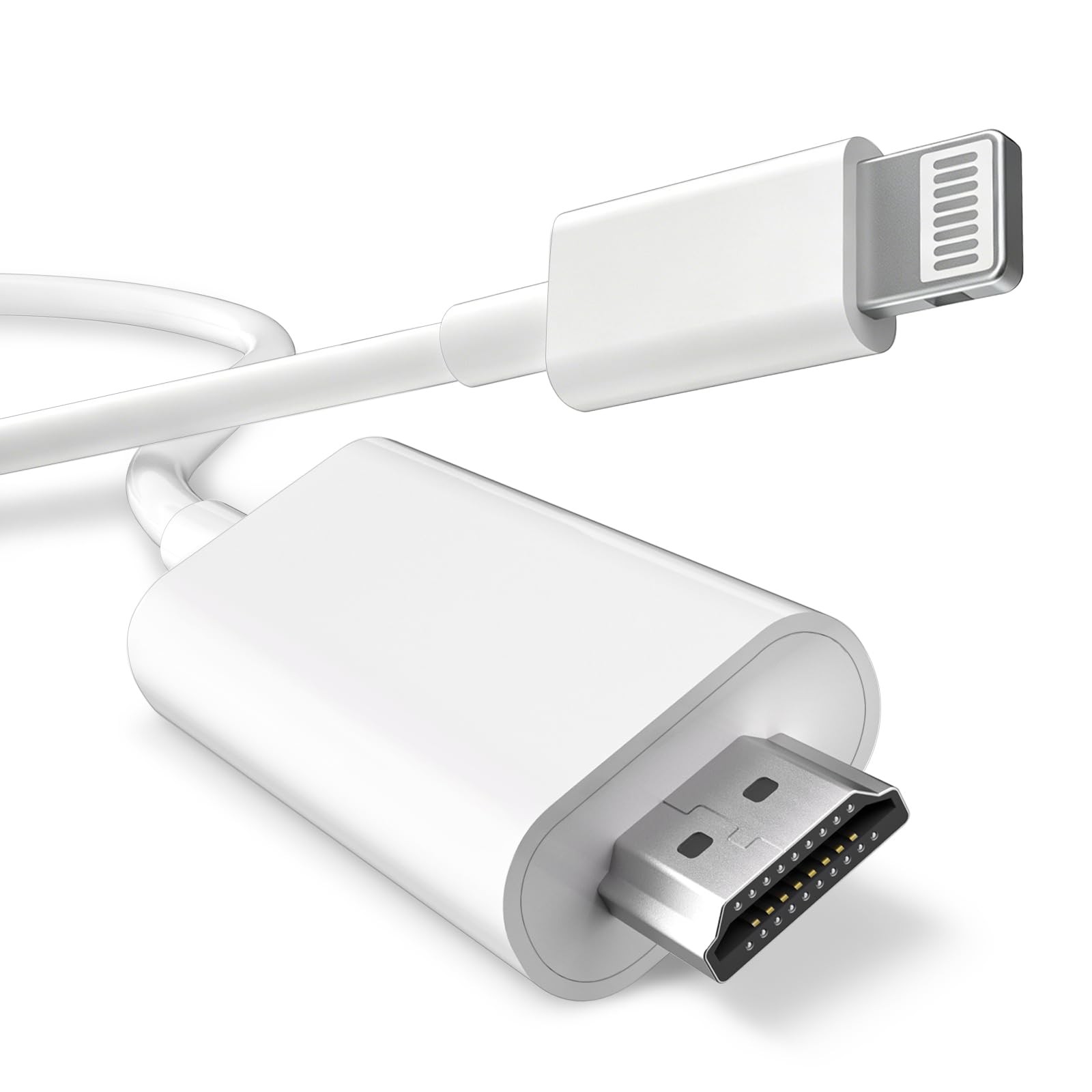 10FT Lightning to HDMI Adapter Cable for iPhone iPad 1080P 60Hz MFi White