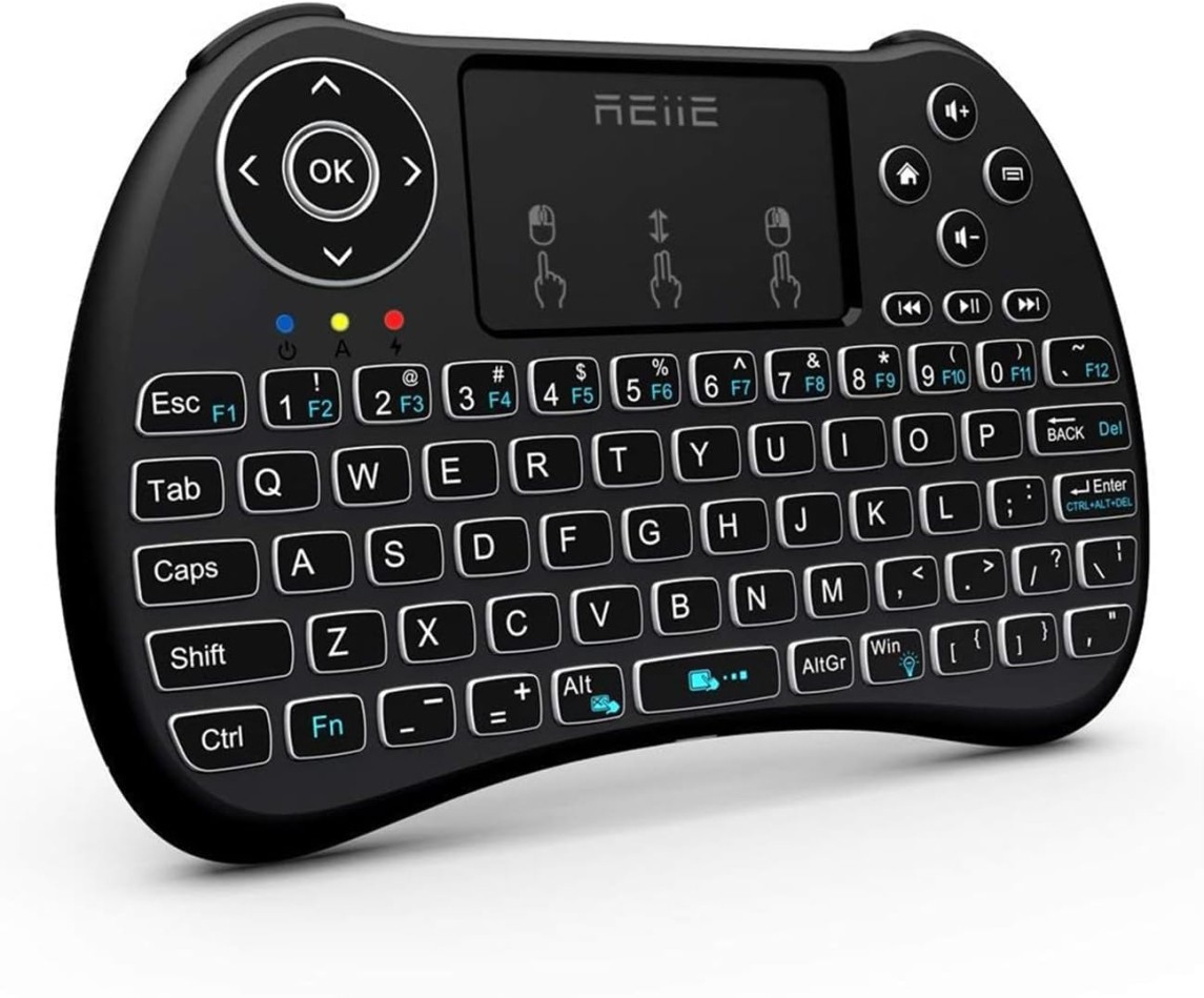 (Backlit Version)REIIE H9+ Mini Keyboard,2.4GHz Wireless Mini Handheld Smart TV