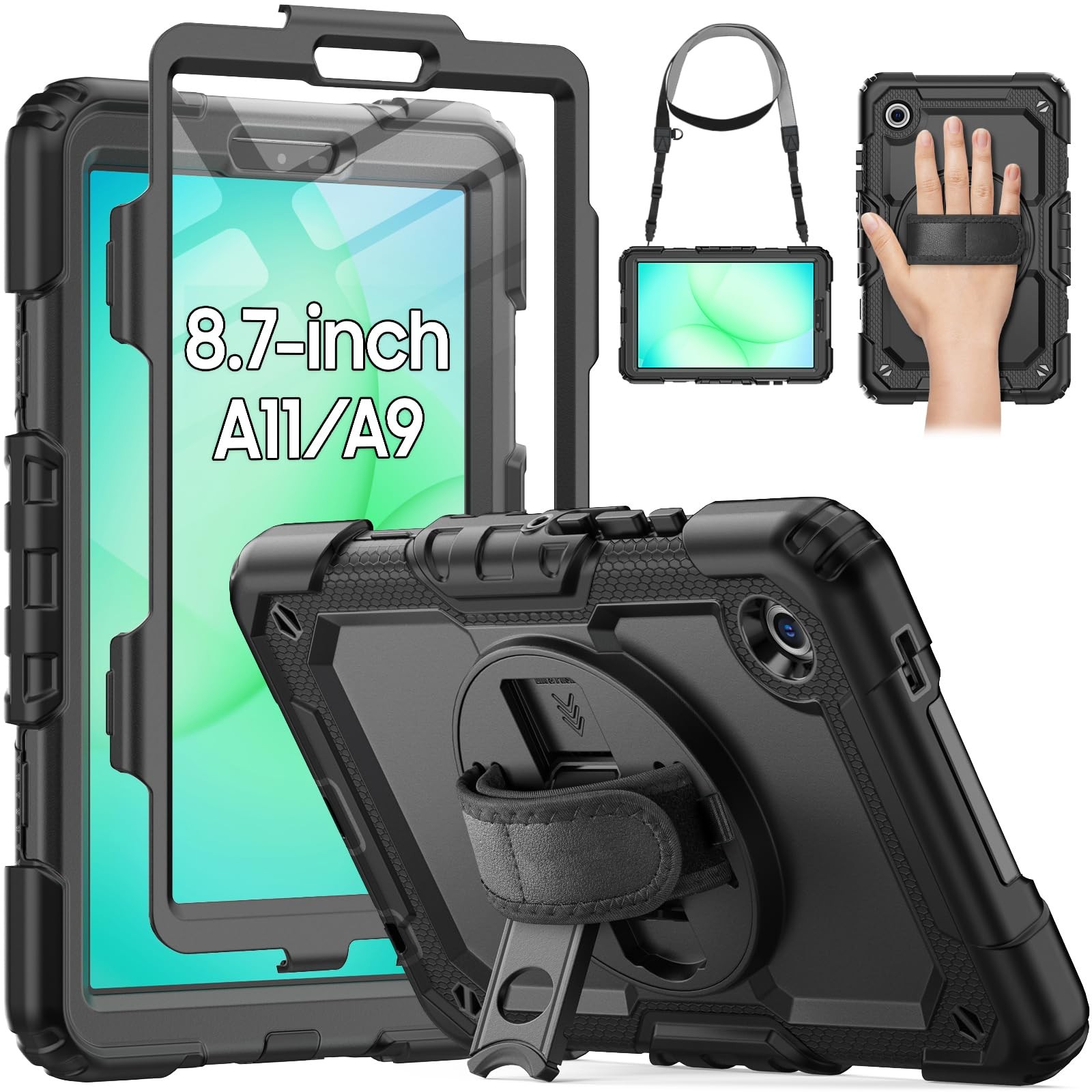 HXCASEAC Case for Samsung Galaxy Tab A9/A11 8.7 Inch, Protective with Screen ...