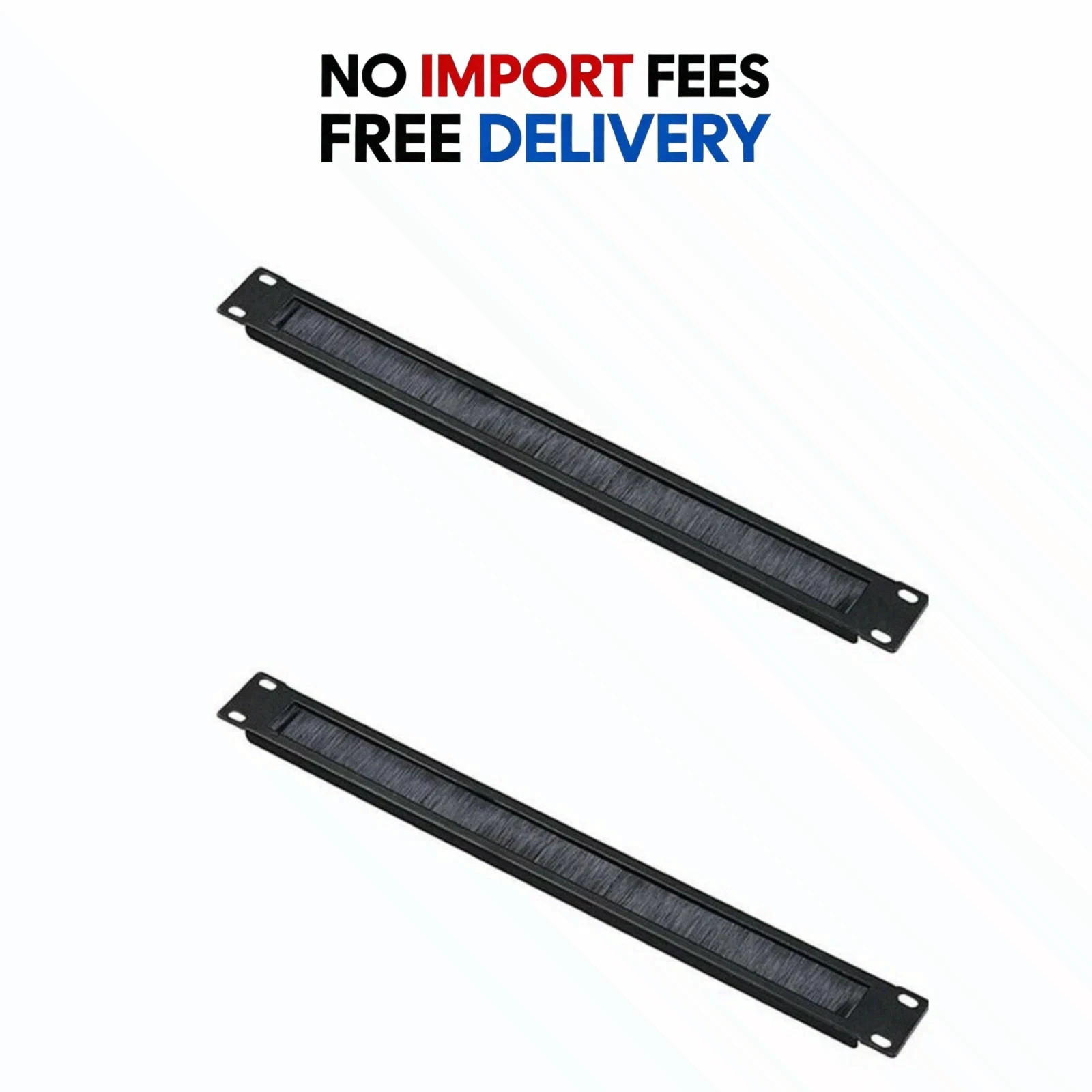 2 Pack 1U Brush Panel Cable Management 19in Rack Mount High Density Universal
