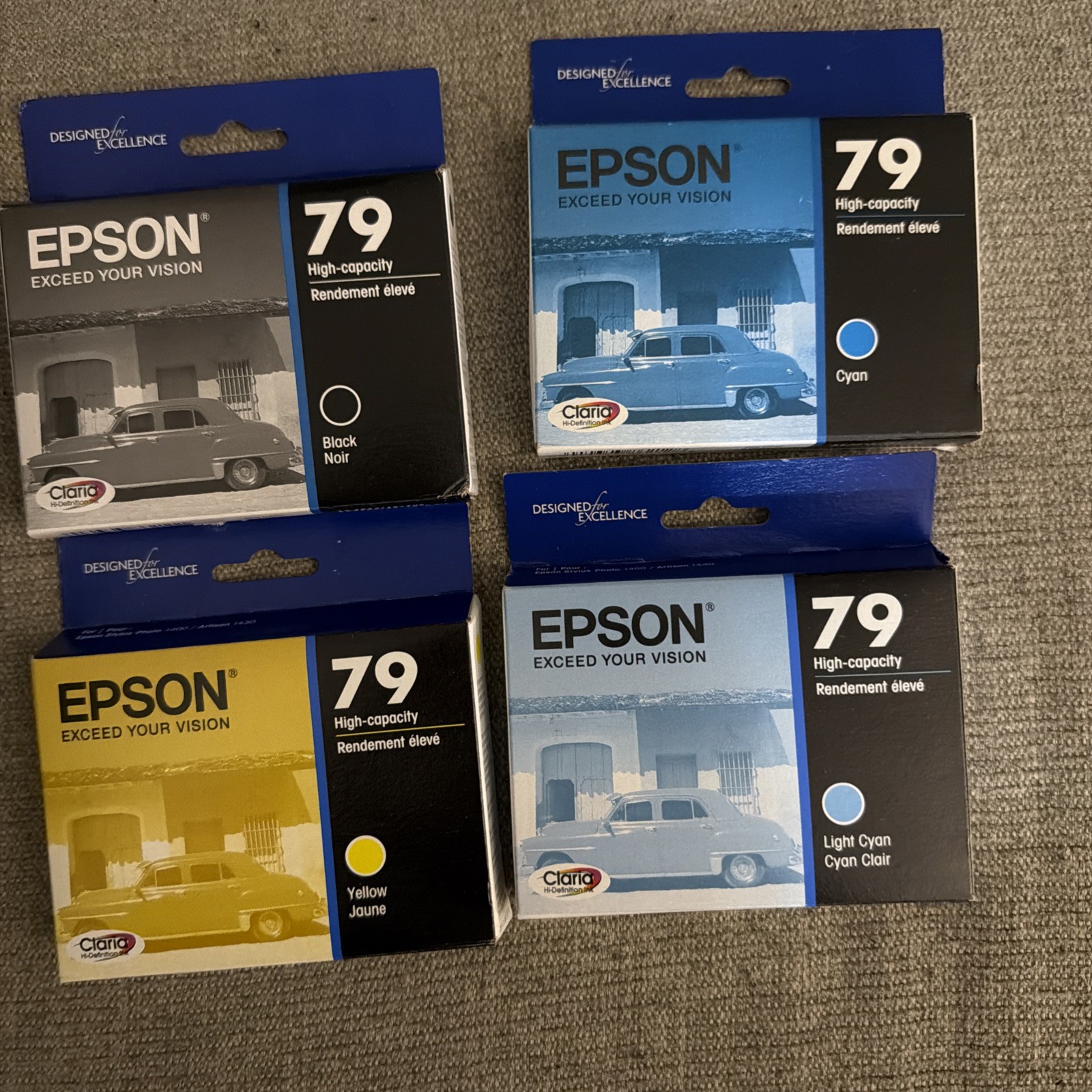Lot Of 4 Genuine Epson 79 Ink Cartridges. New In Box.