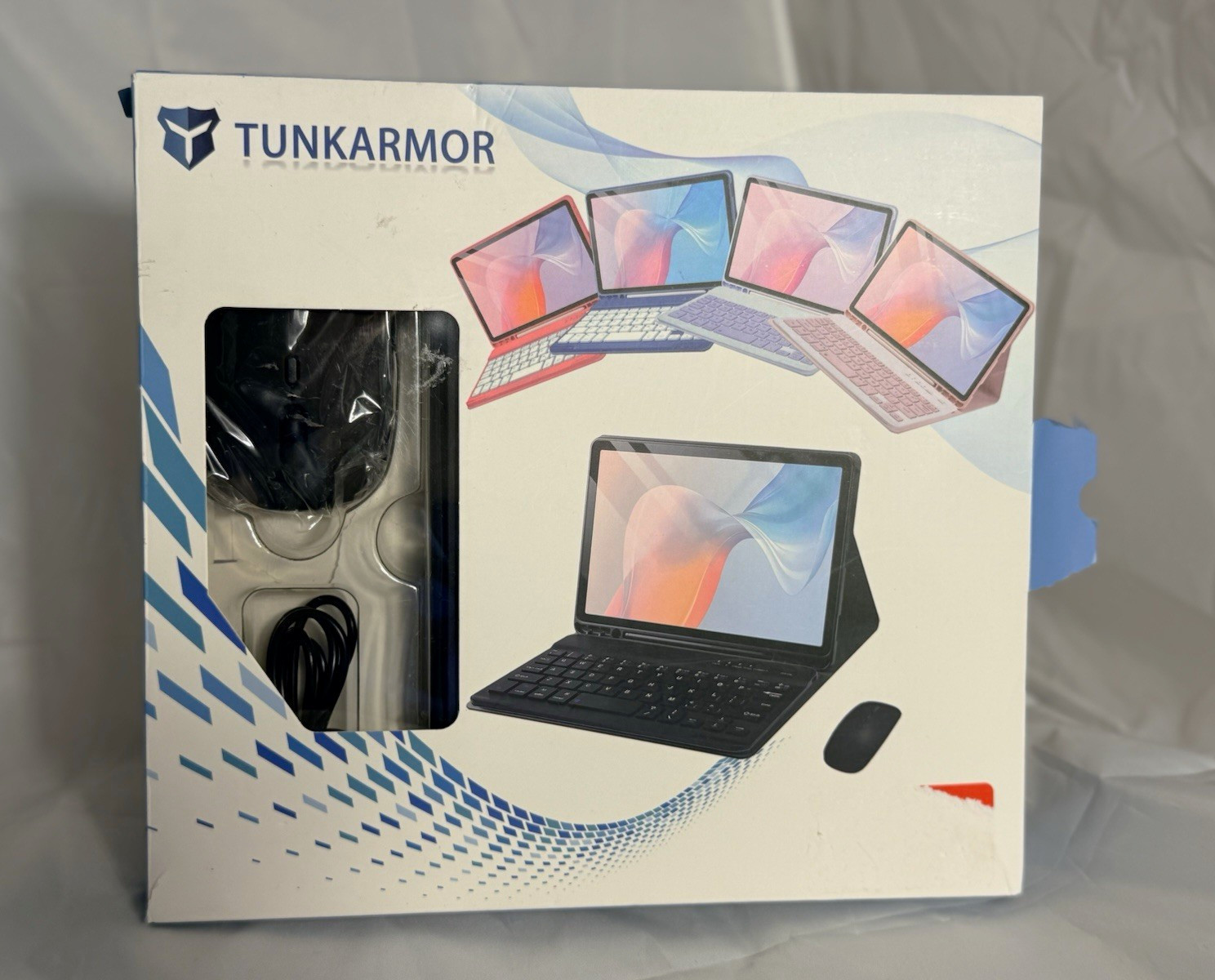 TUNKARMOR Bluetooth Magnetic Keyboard Folio Case PU Leather Black 8 in