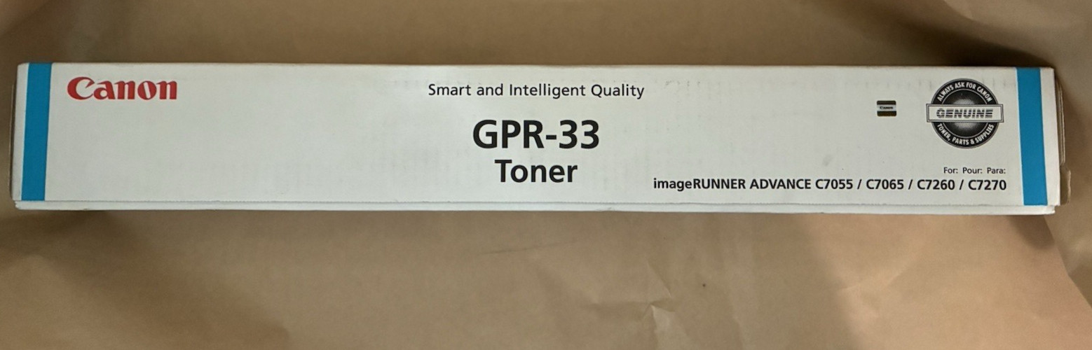 Canon GPR-33 Cyan 2796B003AA OEM Toner Cartridge For C7055 C7065 C7260 C7270 New