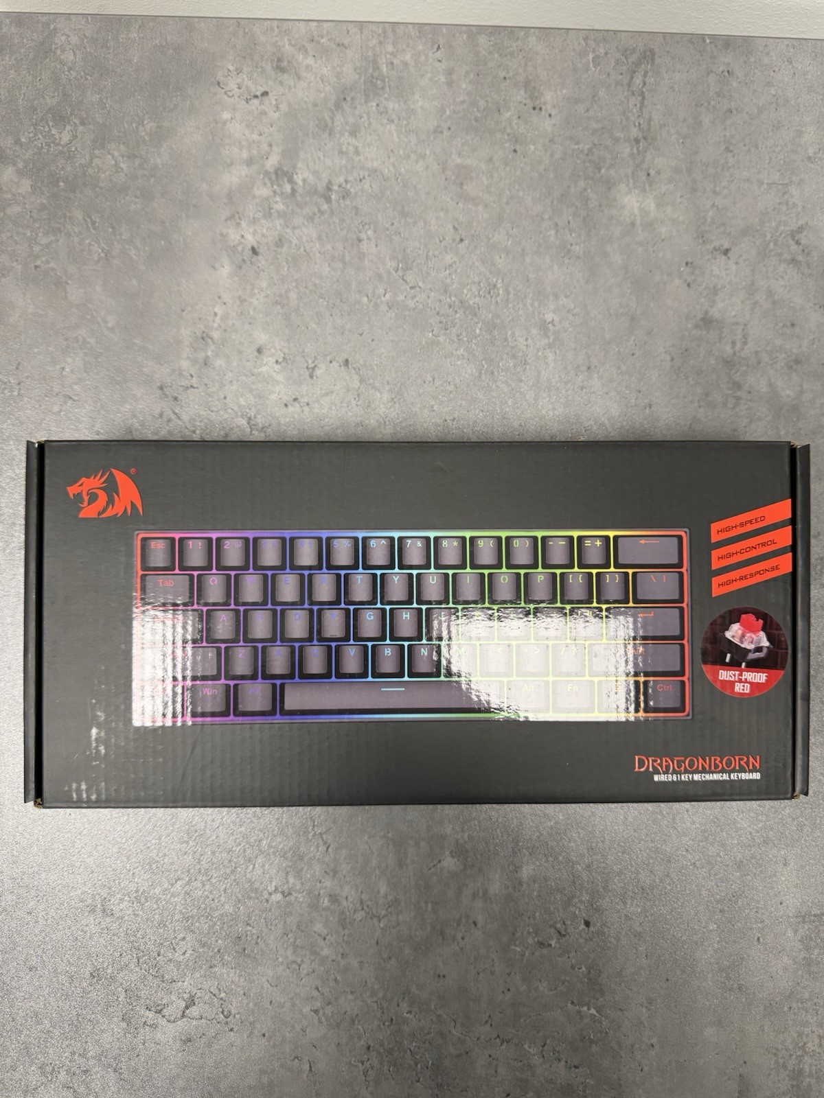 Redragon K630 Dragonborn 60% RGB Gaming Keyboard – Hot-Swappable, Wired RED