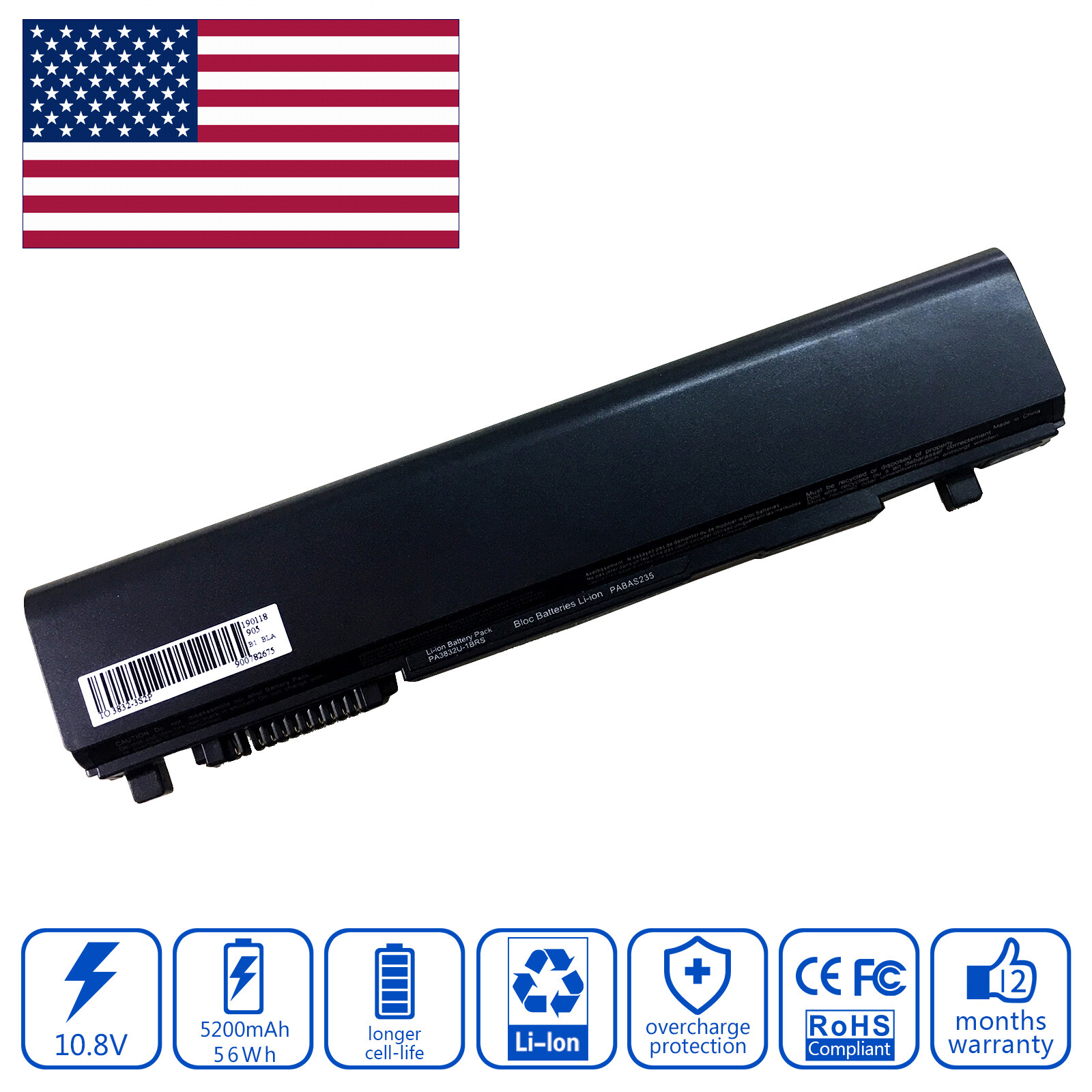 PA3832U-1BRS Battery for Toshiba Tecra R940 R840 R700 PT439A PT429A Portege R935
