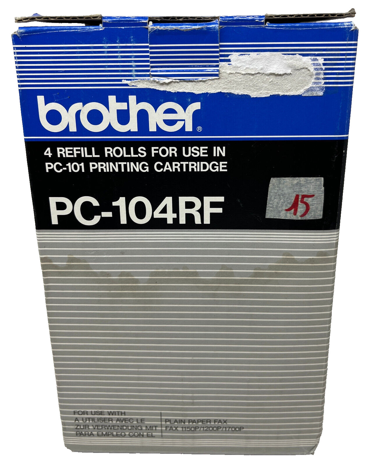 BROTHER PC-104RF ORIGINAL TTR TAPE FAX ROLLS 1150P/1200P/1700P [2 ROLLS]