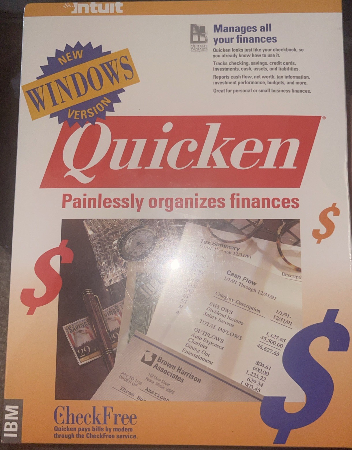 Intuit Quicken 1.0  IBM Personal Finance Software disks Vintage 1991 NEW SEALED