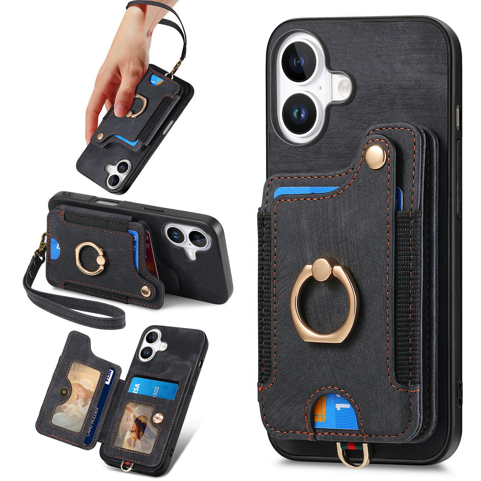 Ring Card Leather Phone Case For Xiaomi 13 12 Redmi Note 15 14 POCO X3 X5 9T K60