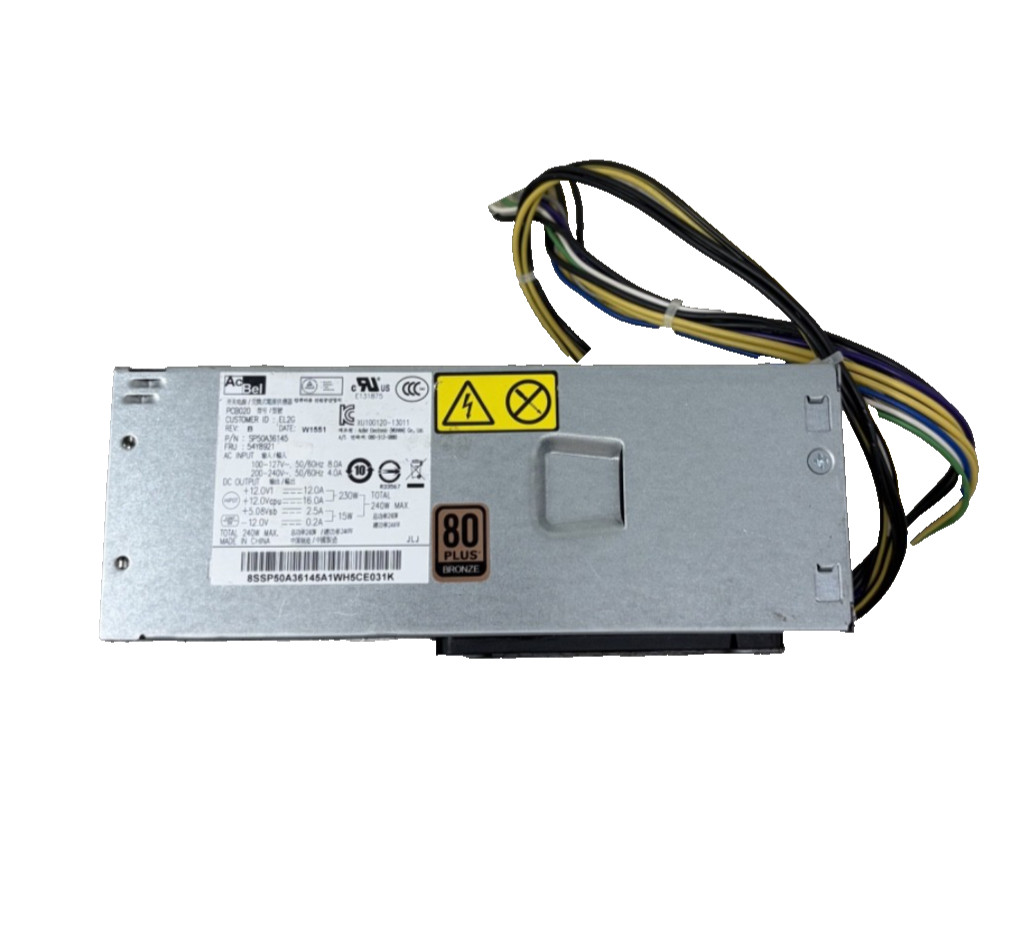 ACBEL PCB020 PC POWER SUPPLY 240W FOR LENOVO M73 M78 M83 SFF GREY