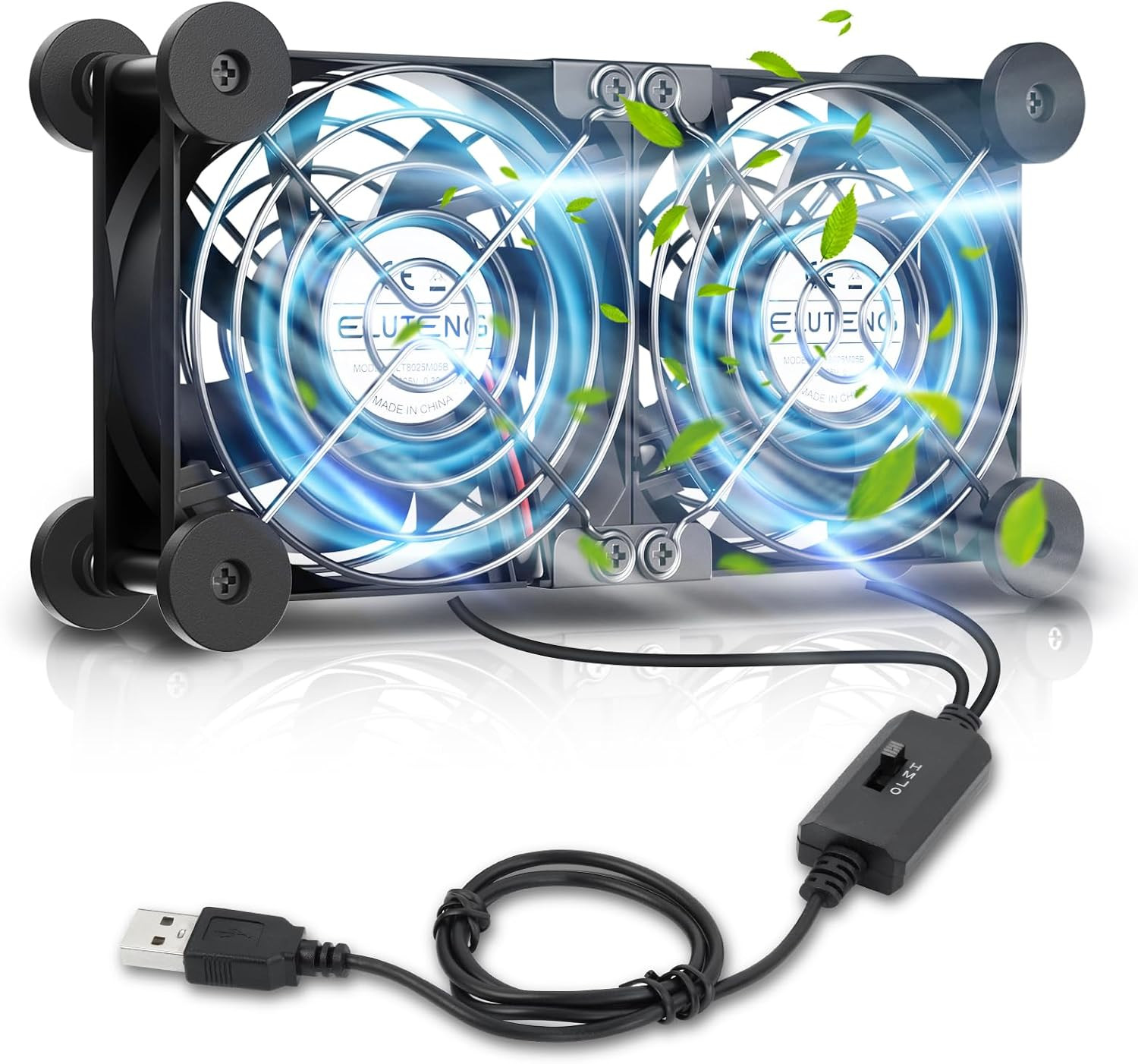 80Mm Dual Cooling Fan with Temperature Controller