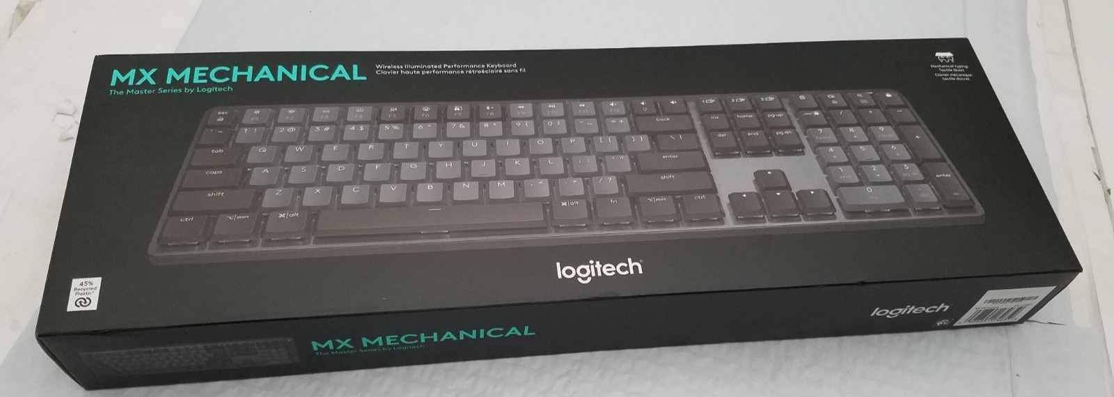 Logitech MX Mechanical Wireless Illuminated Keyboard Tactile Switches ‎Graphite