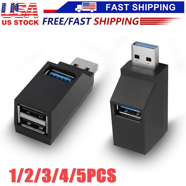 3 Port USB 3.0 Hub Portable High Speed Splitter Box For PC Notebook Laptop lot