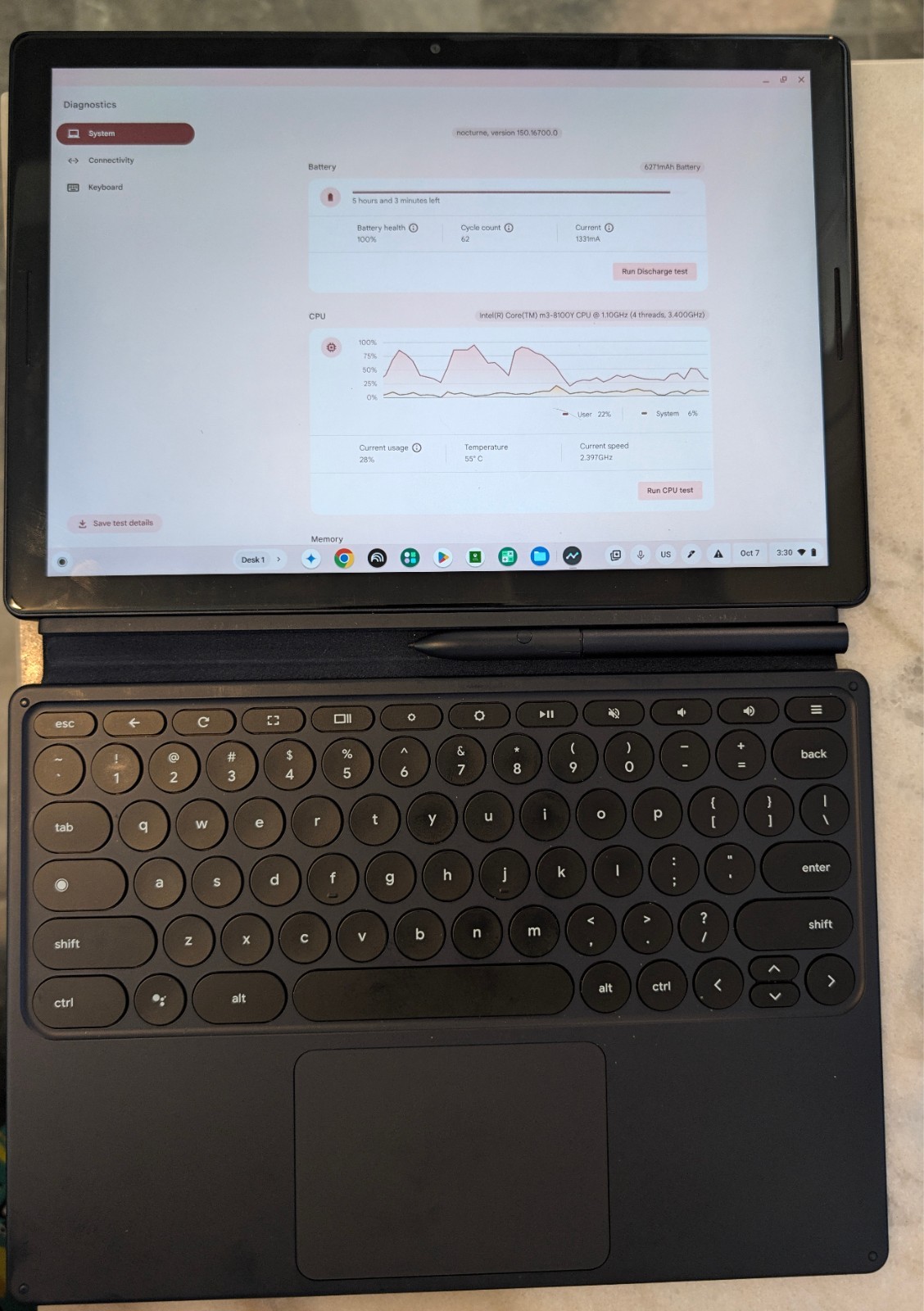 Google Pixel Slate (Core m3 8th Gen) keyboard case and stylus bundle