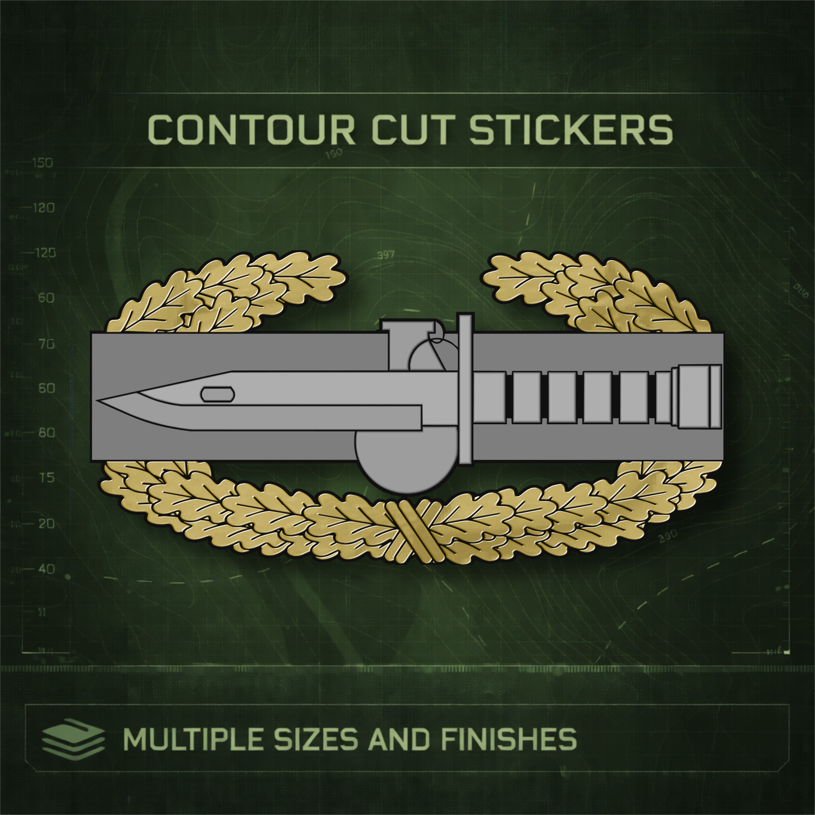 Army Master Combat Action Badge Sticker, Combat Veteran Waterproof Vinyl Decal