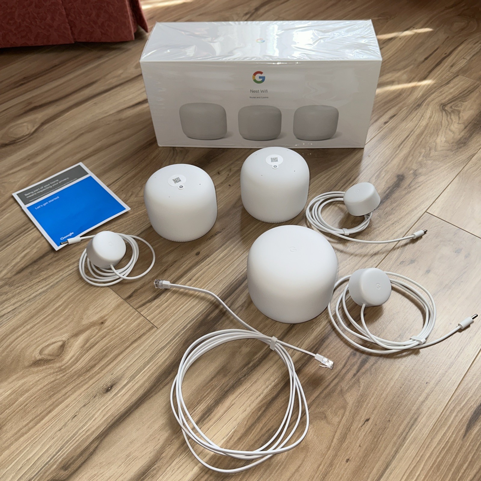 Google Nest Wifi Router and 2 Points - Snow GA00823-US in Box Bluetooth BLE Mesh