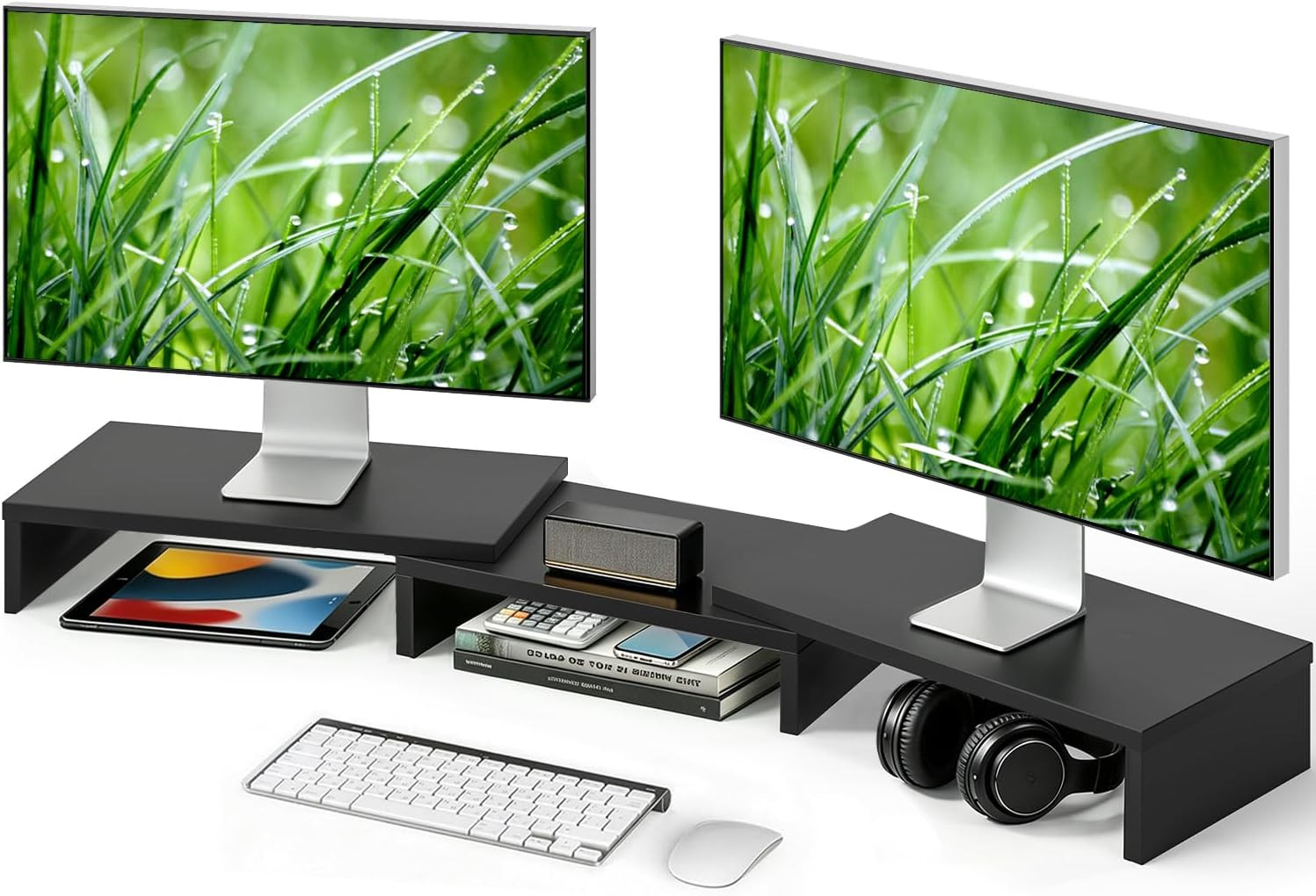 TAVR Monitor Stand Riser, Office Desktop Organizer Stand for 2 Monitors