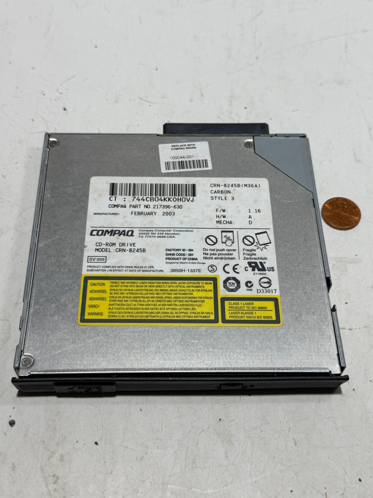 HP COMPAQ LAPTOP CD ROM DRIVE,  CRN-8245B, 314933-637