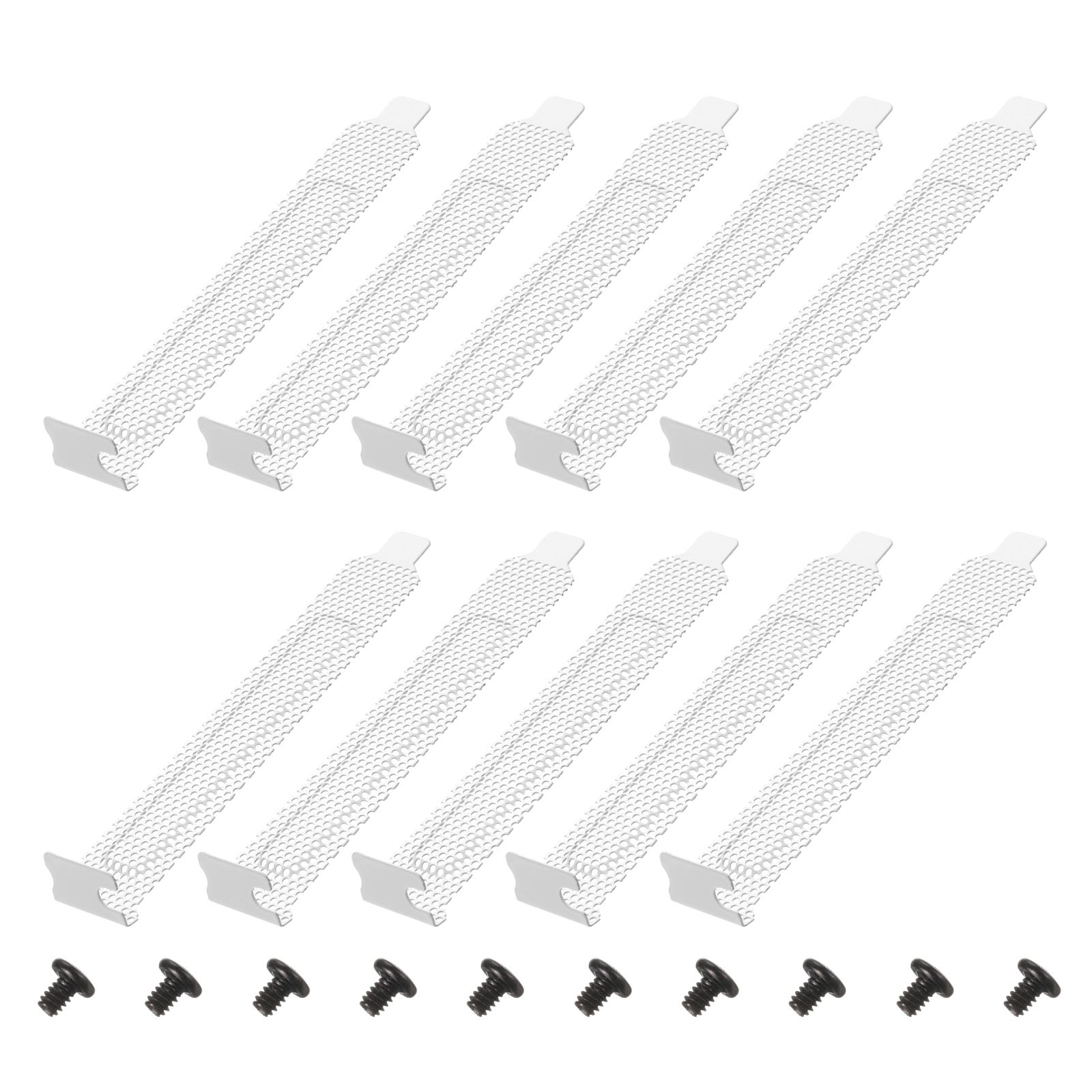 PCI Slot Cover Dust Filter 10 Pcs Blanking Plate Expansion Blank Plate White