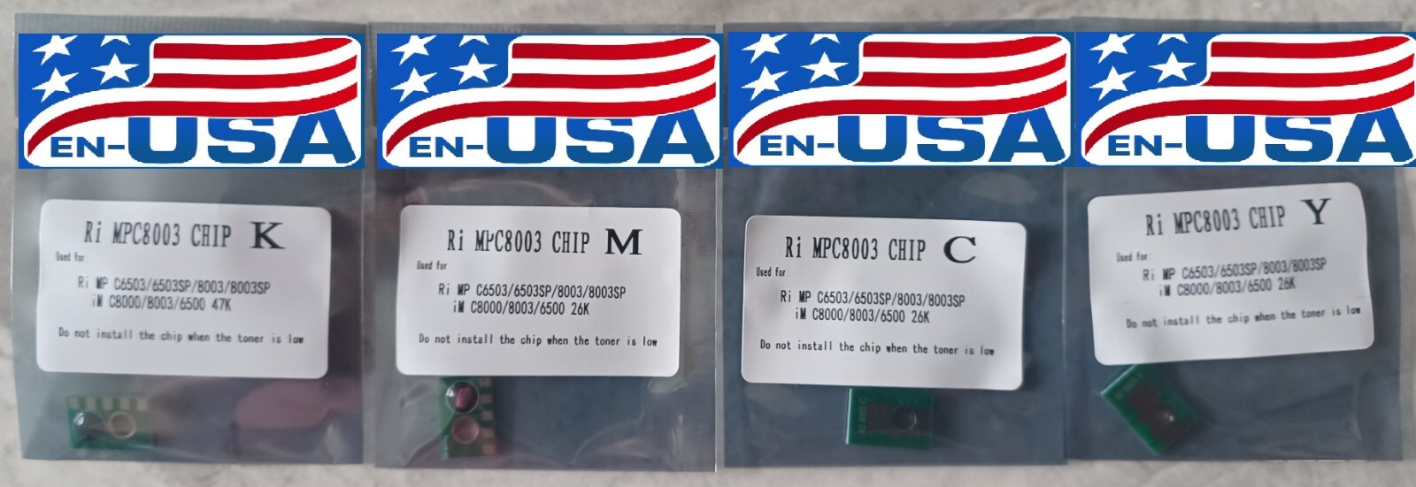 4 chip reset toner cartridge Ricoh MP C6502 C8002 C6503 C8003  refill