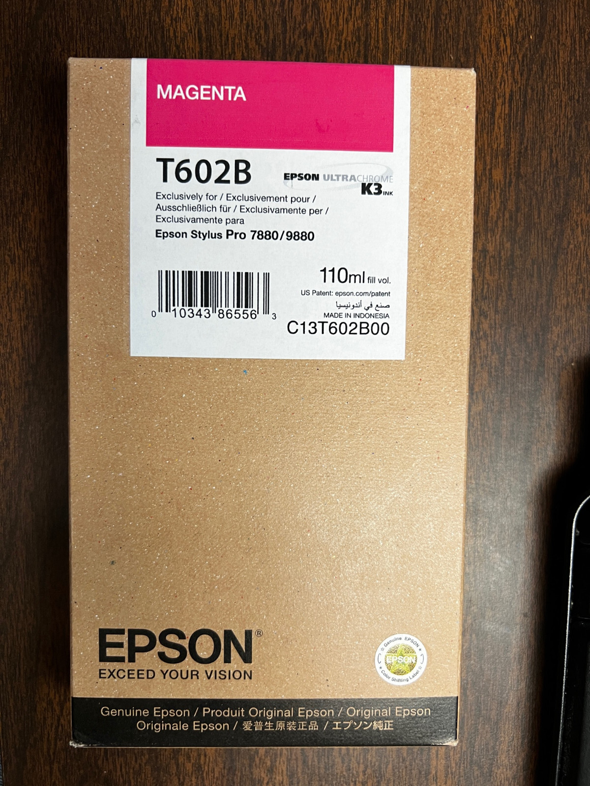 Epson T602B Ultra Chrome Ink Magenta 110ml for Stylus Pro 7800/9800 - EXP: 12/22