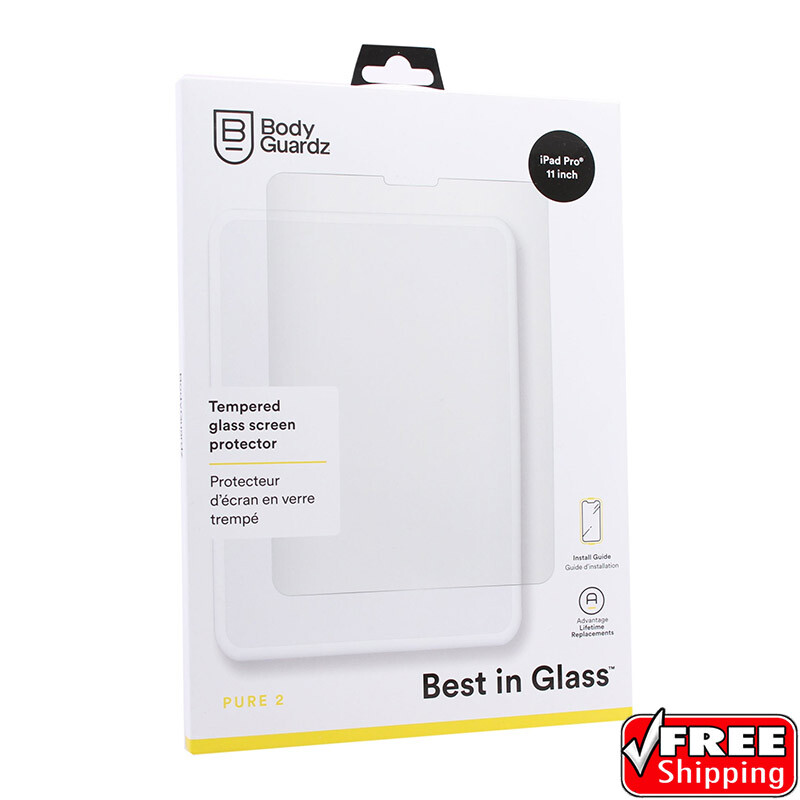 NEW Bodyguardz Pure 2 Tempered Glass Screen Protector Apple 11" inch iPad Pro