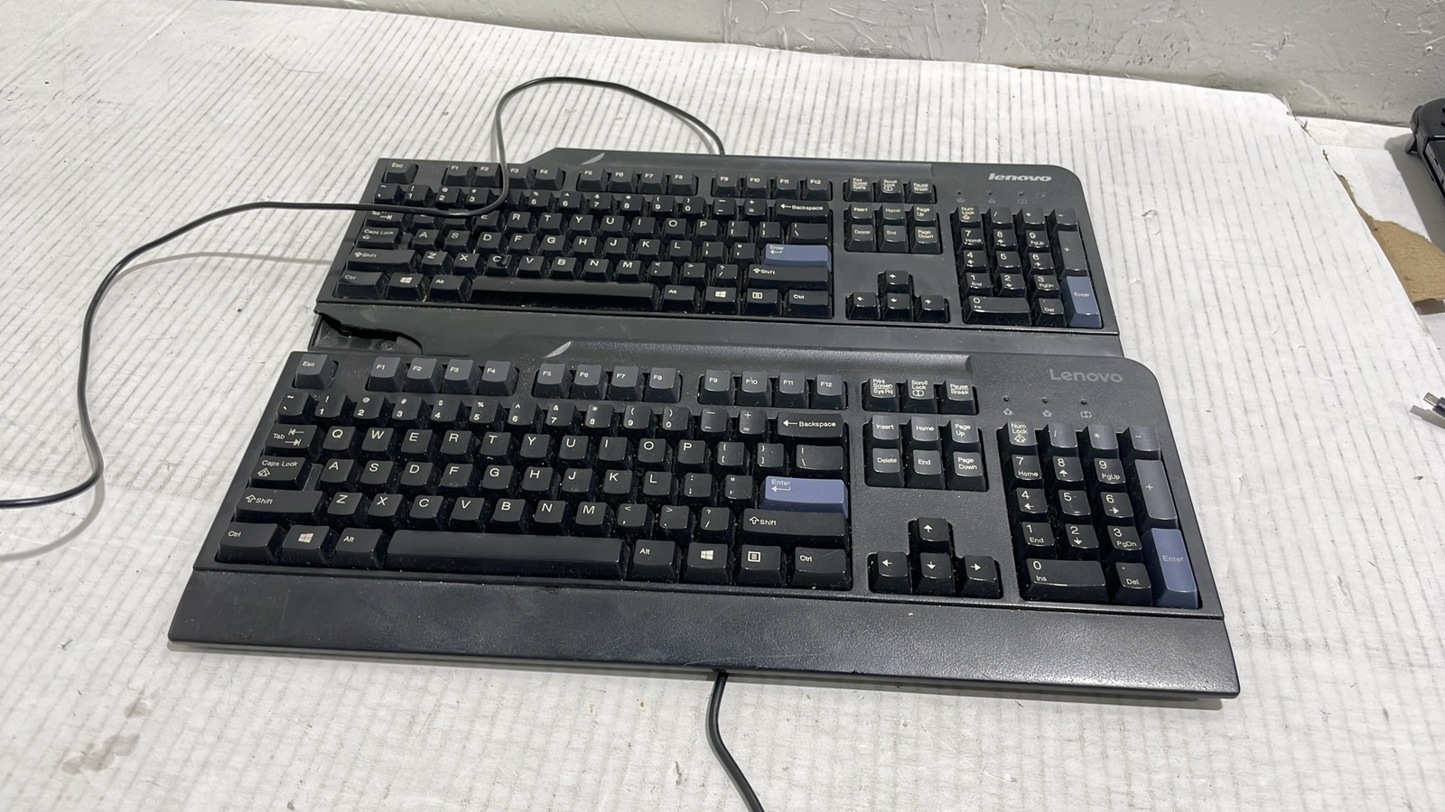 Lenovo KU-0225 Full Size Wired USB Computer Keyboards Black 54Y9400 Lot Of 2