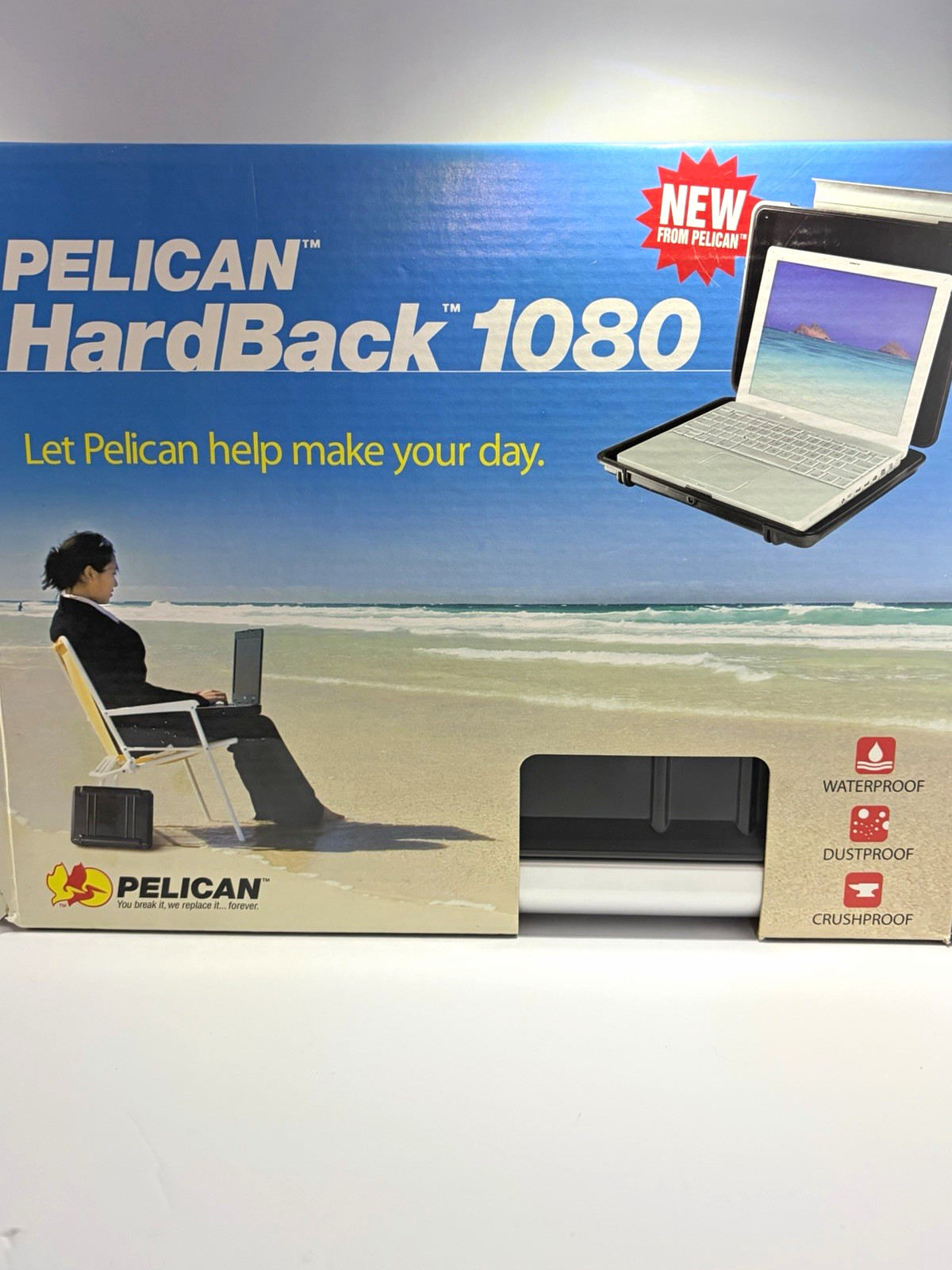 Pelican HardBack 1080 Laptop Case w/ Foam Padding Purge Valve Open Box/Unused 