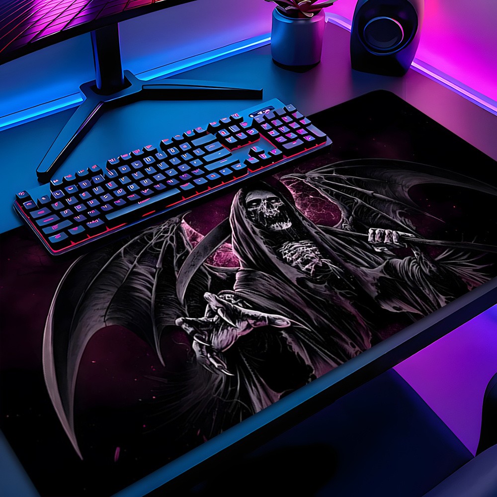 Extra-Large Halloween-Themed Mouse Pad Featuring a Dark Demon Design, Designed
