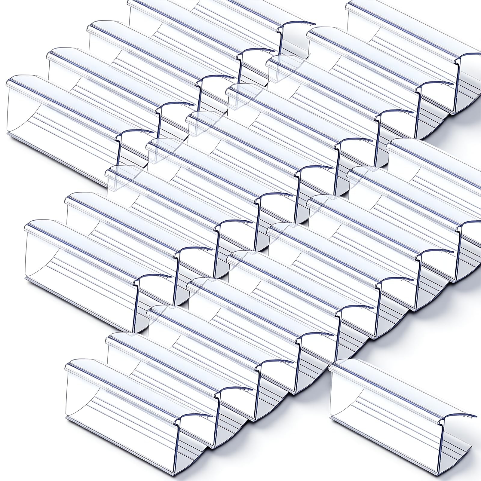 150pcs Wood Shelf Label Holders Clear Plastic Shelf Label Holder 2.4"×1"Price...