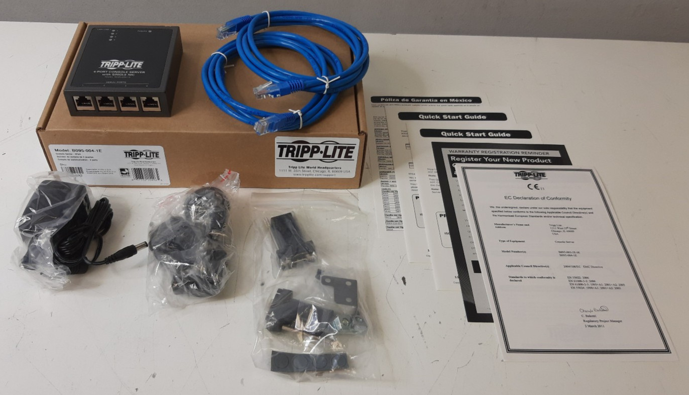 Tripp Lite 4-Port Console Server with Single NIC B095-004-1E - New Open Box