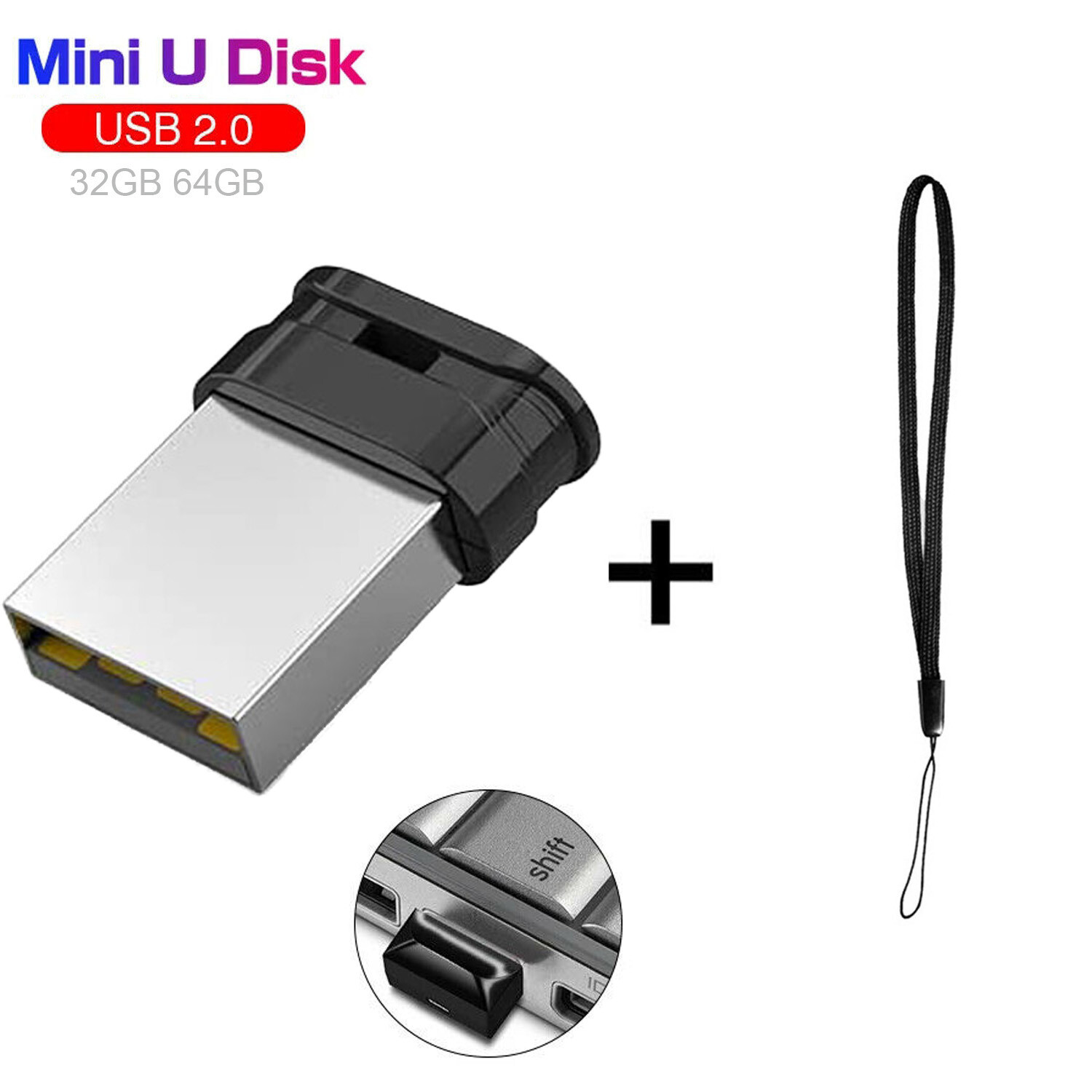 32GB 64GB Mini Flash Drives Memory Stick External Thumb Drives For PC Laptop