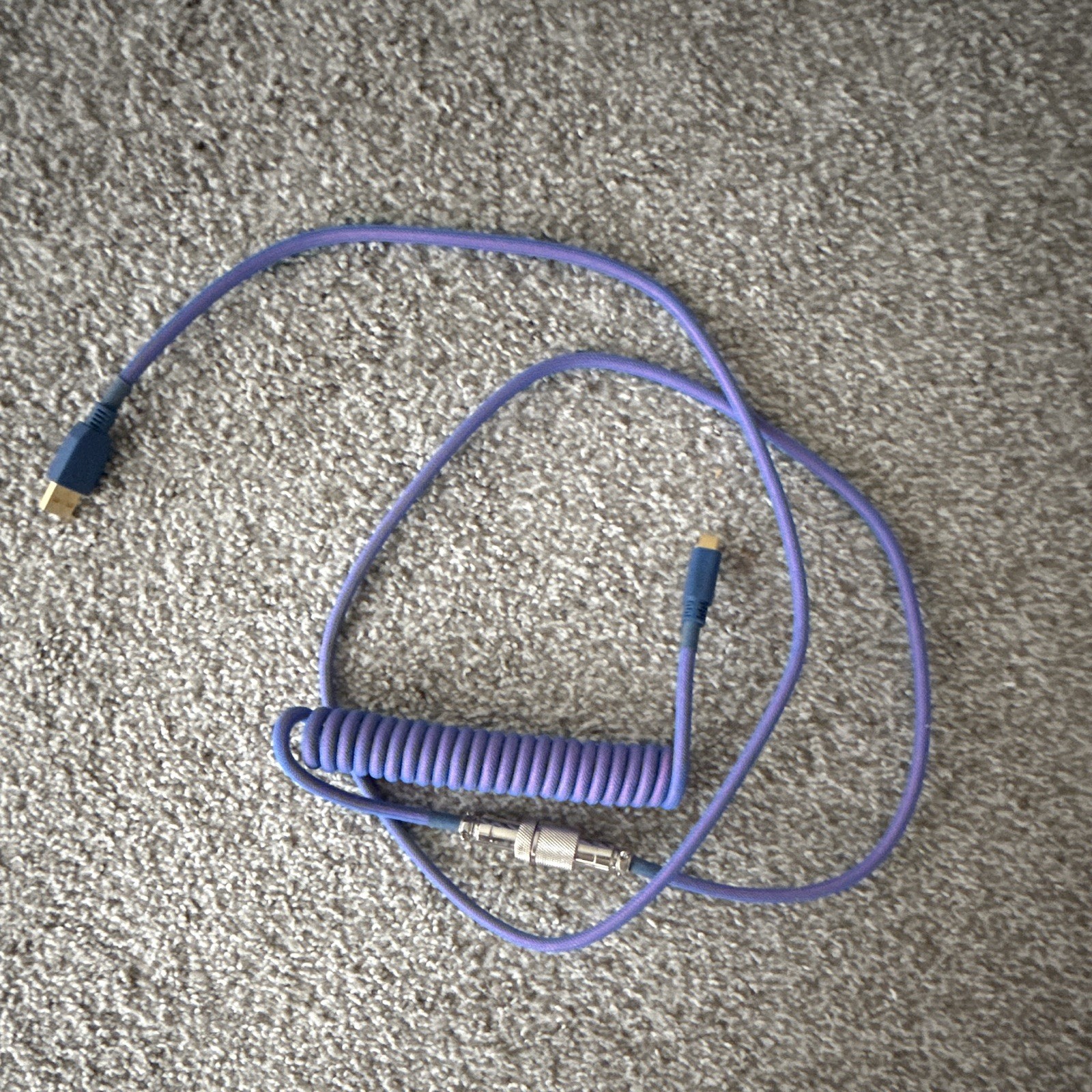 Glorious Coiled USB-C Artisan Braided Keyboard Cable Electric Blue