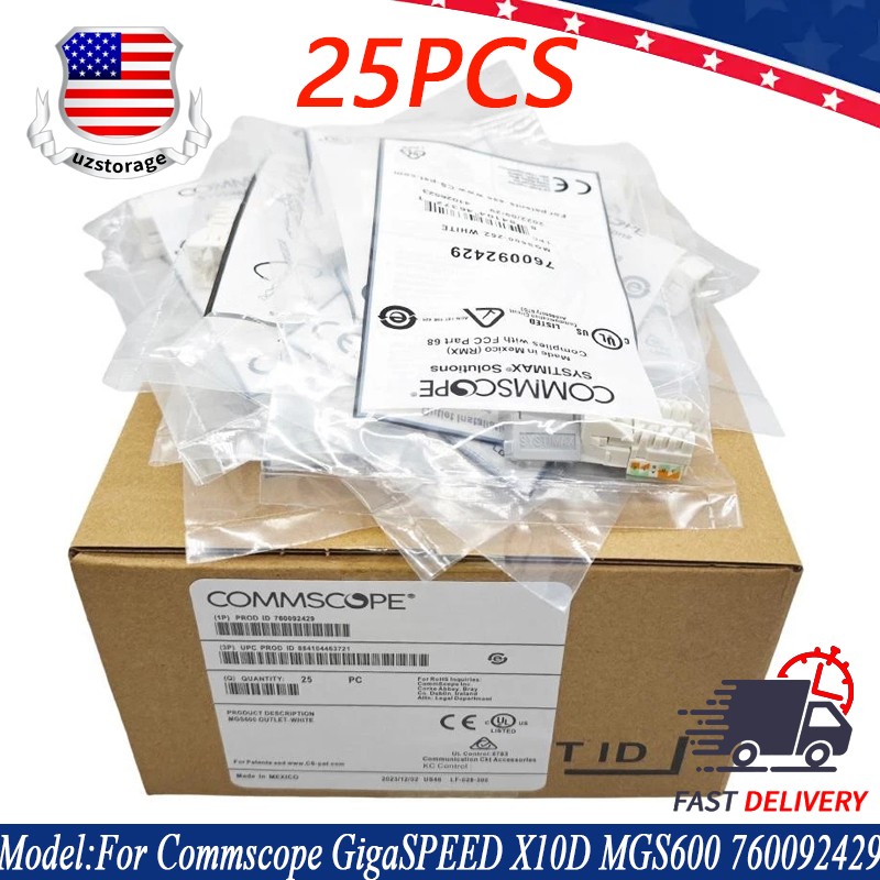 Qty25:NEW For Commscope GigaSPEED X10D MGS600 760092429 Series White Cat6a Jacks