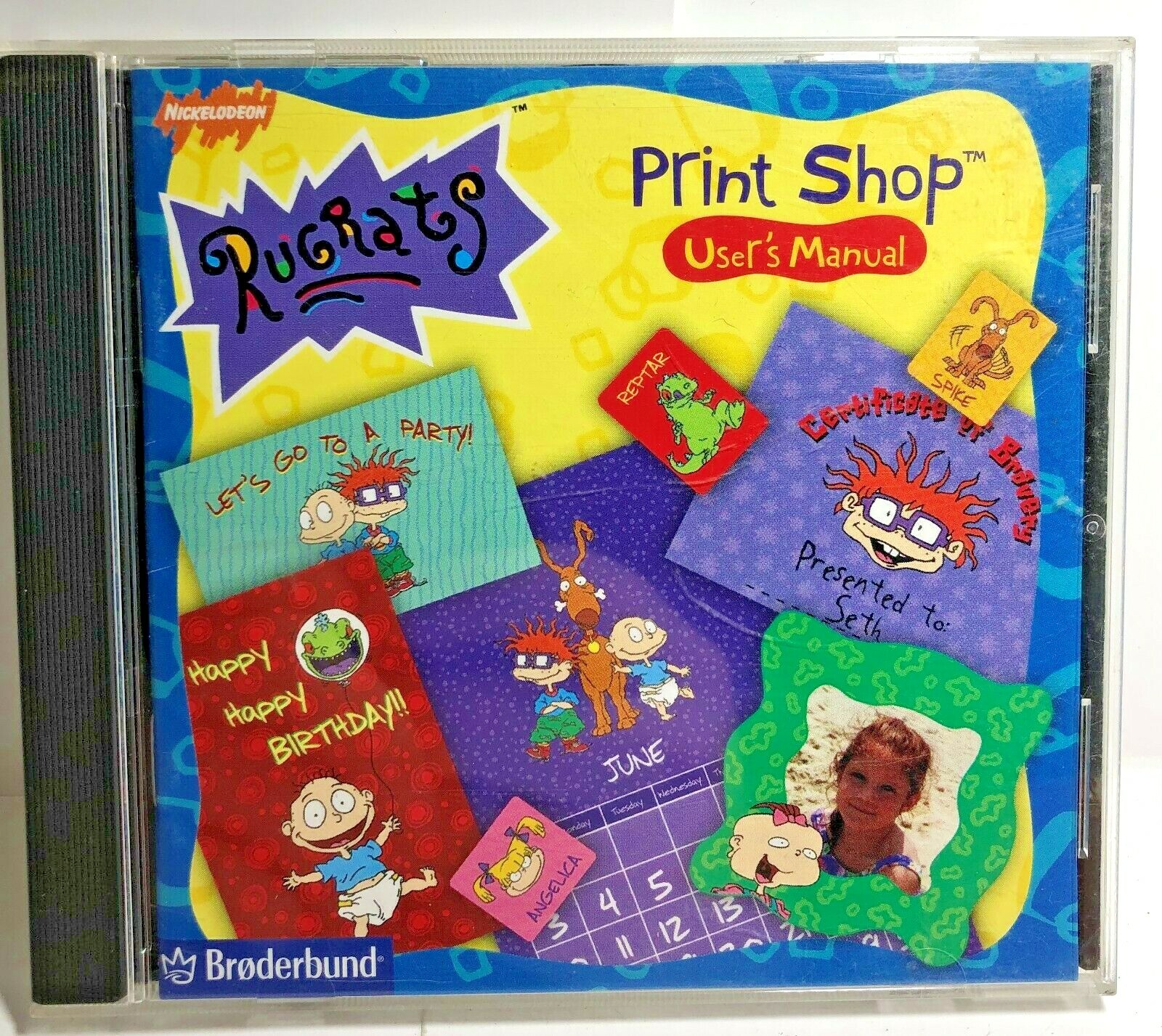 Broderbund Nickelodeon Rugrats Print Shop CD & Users Manual Windows PC Vintage 