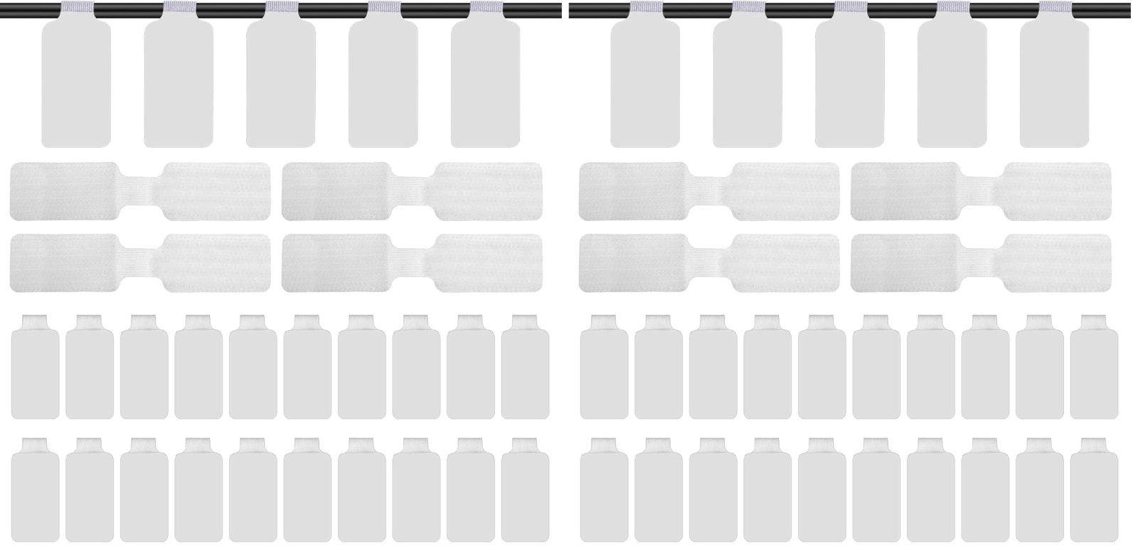 60 Pieces Self-Adhesive Cable Labels, Paste Wire Labels, Nylon Writable Cord