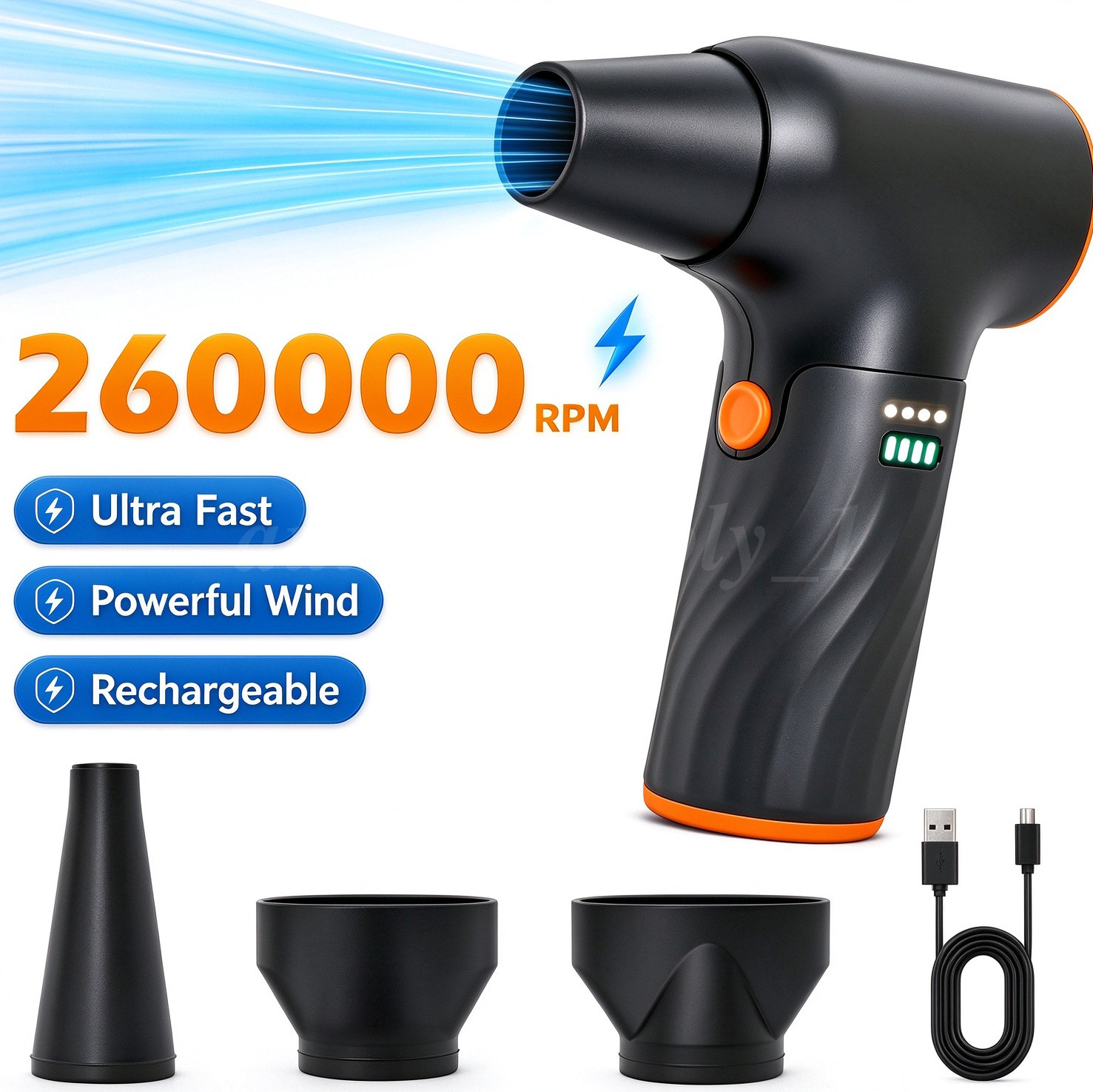 Handheld Electric Air Duster & Removable Battery Mini Blower Turbo Blower Duster