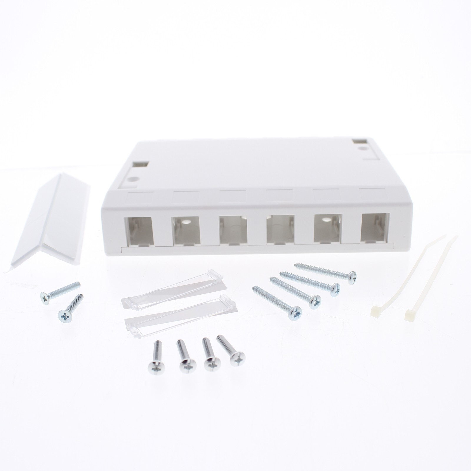 Hubbell ISB12W White 12-Port Ethernet Data Keystone Housing Surface Mount Box