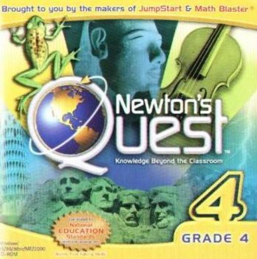 Newton's Quest Grade 4 PC CD kids learn math language science history space game