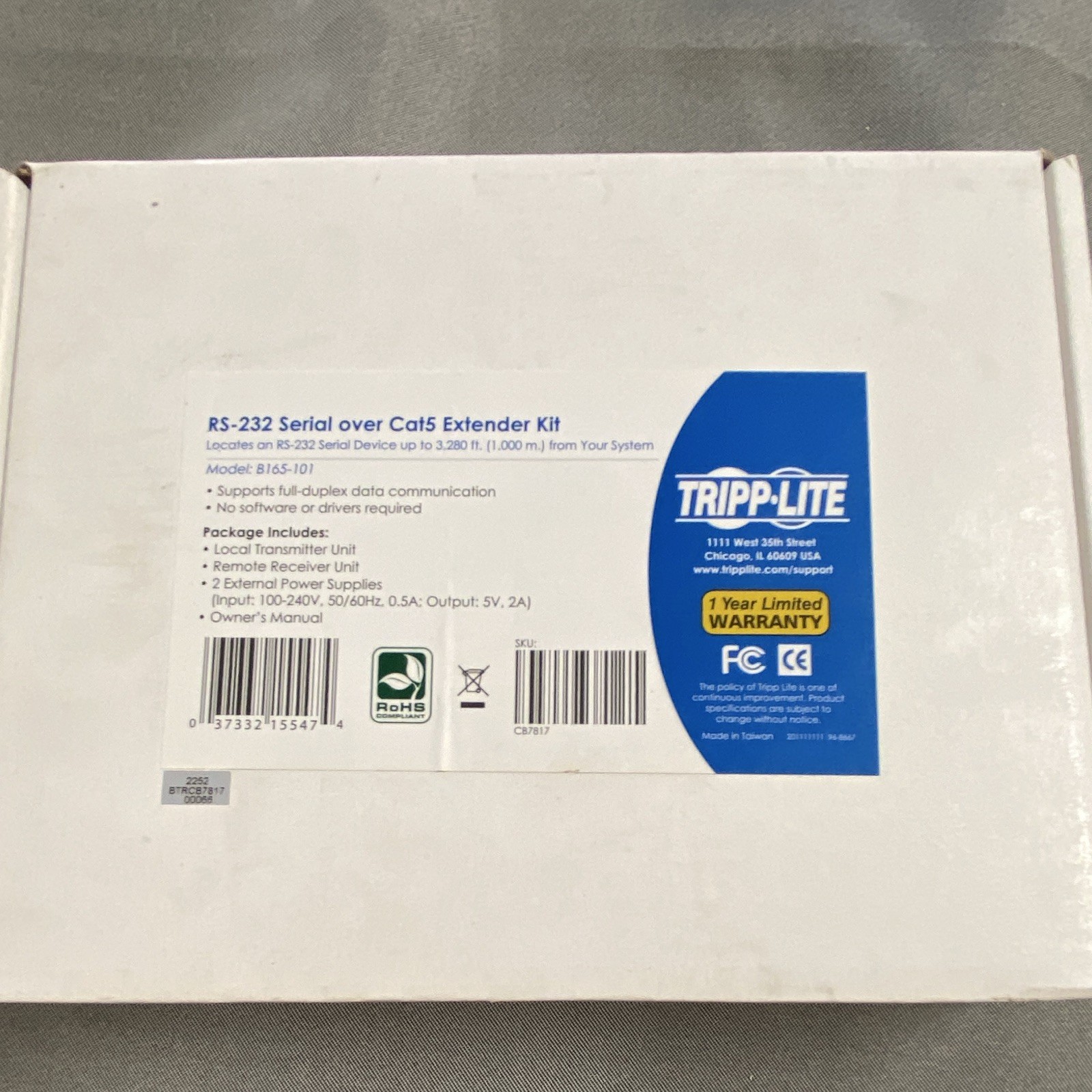 Tripp Lite RS232-CO Serial DB9 RS232 Extender Over Cat5