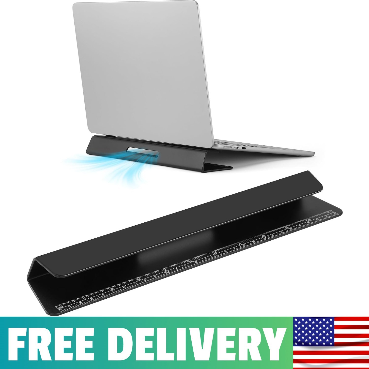 Aluminum Laptop Stand Riser, Portable Cooling Wedge For All Laptops