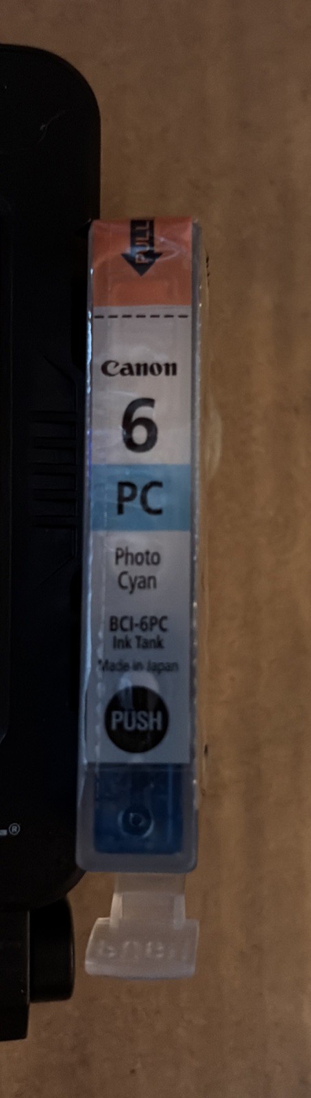 One Canon BCI-6PC Photo Cyan Ink Cartridges Ink Jet New Factory Sealed No Box