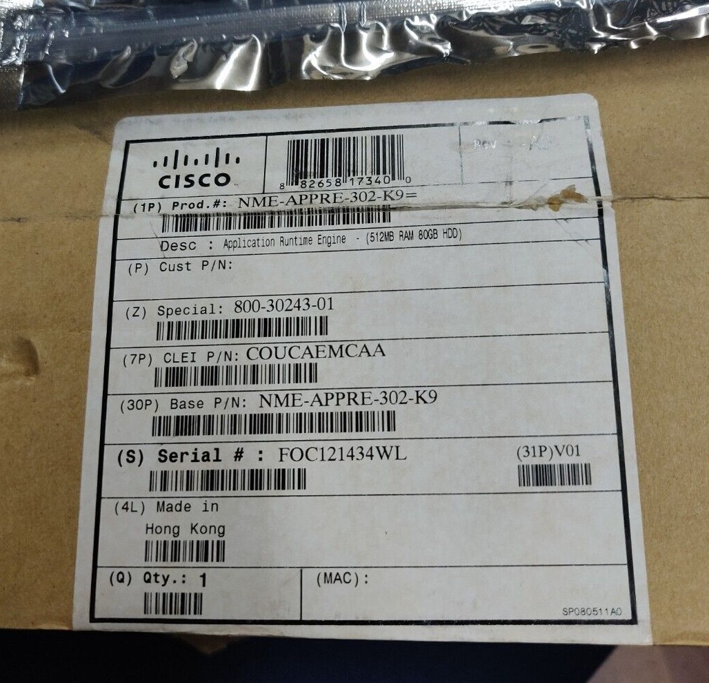 Cisco NME-APPRE-302-K9 V01 Application Extension Platform with HDD - NOB